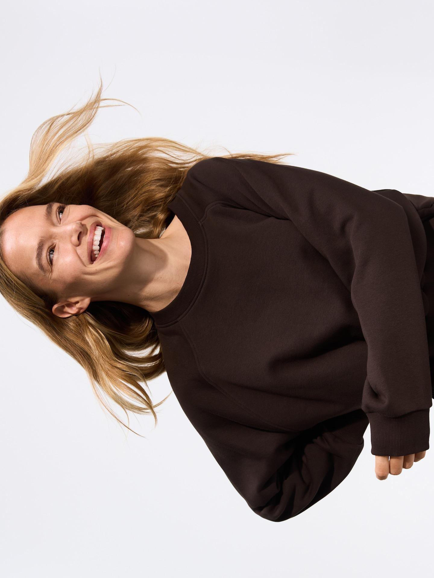 Brown Plain Sweatshirt, Brown, medium