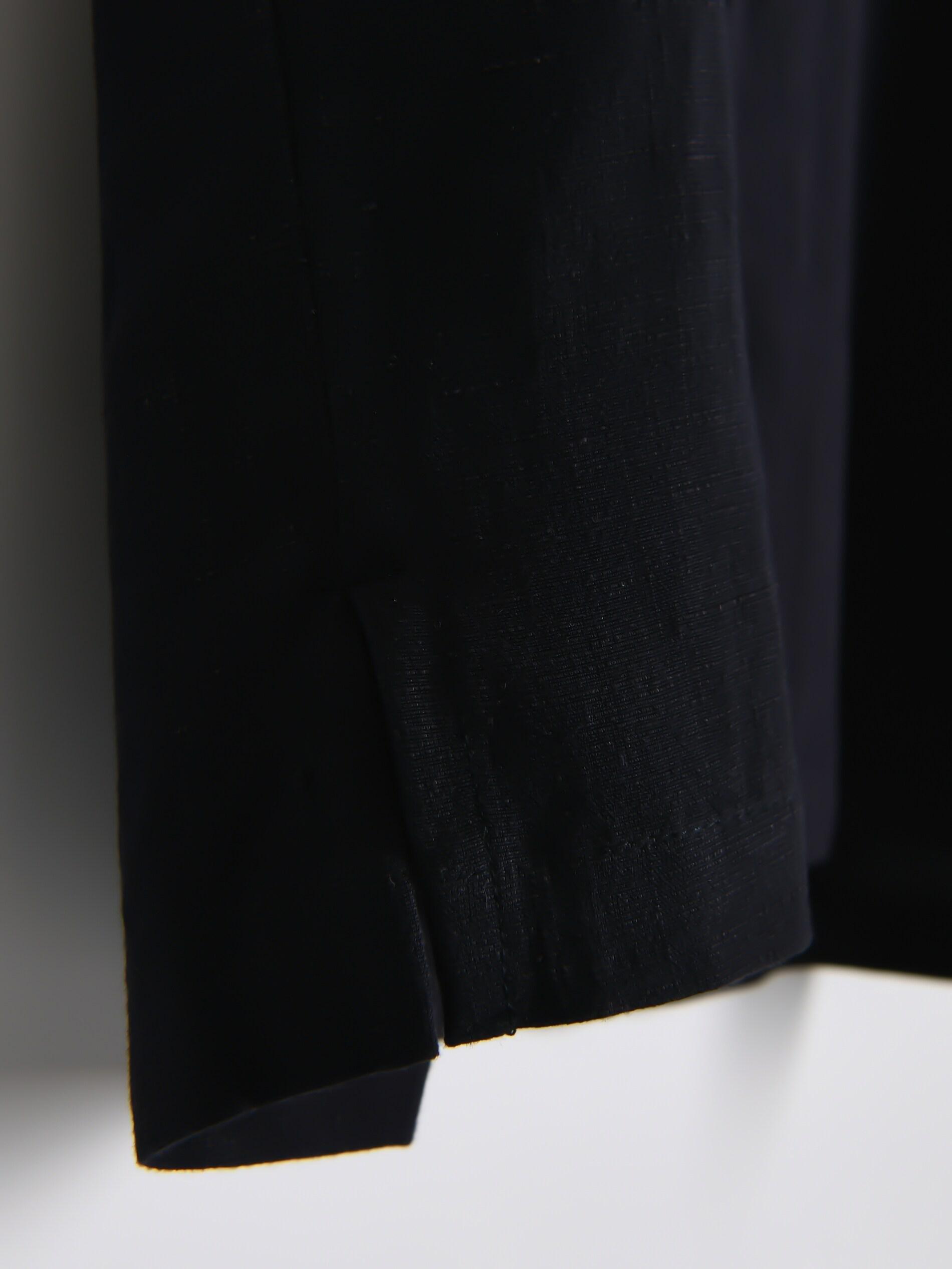 Navy Viscose Rich Shirt With Linen Blend, , large image number 4