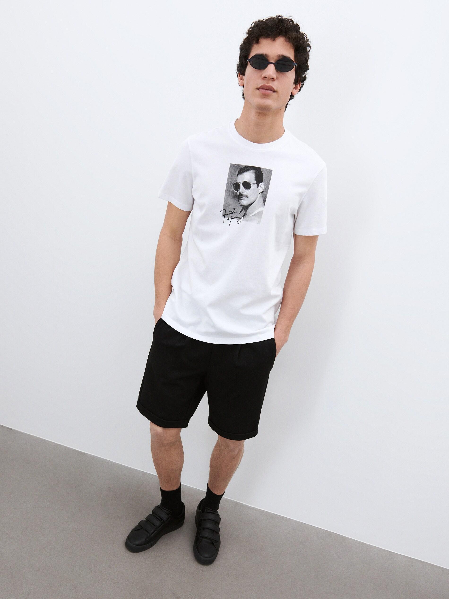 White Freddie Mercury regular fit T-shirt, , large image number 2