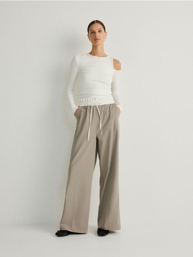 Brown Relaxed Trousers, , large image number 0