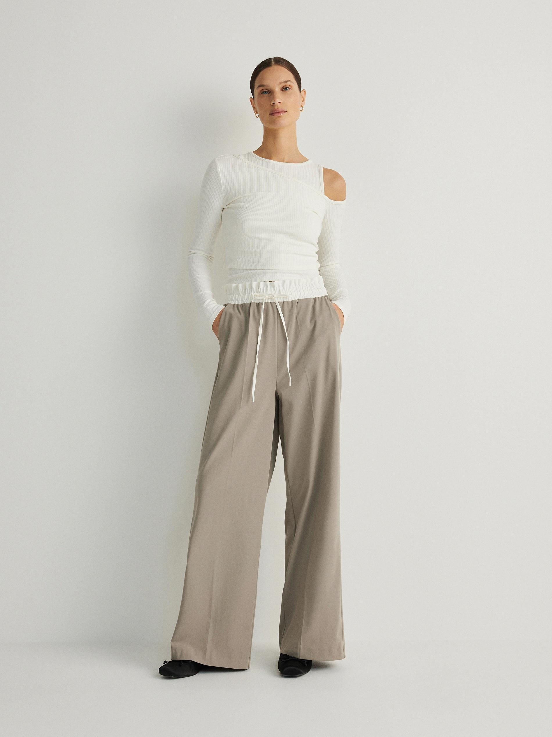 Brown Relaxed Trousers, , large image number 1