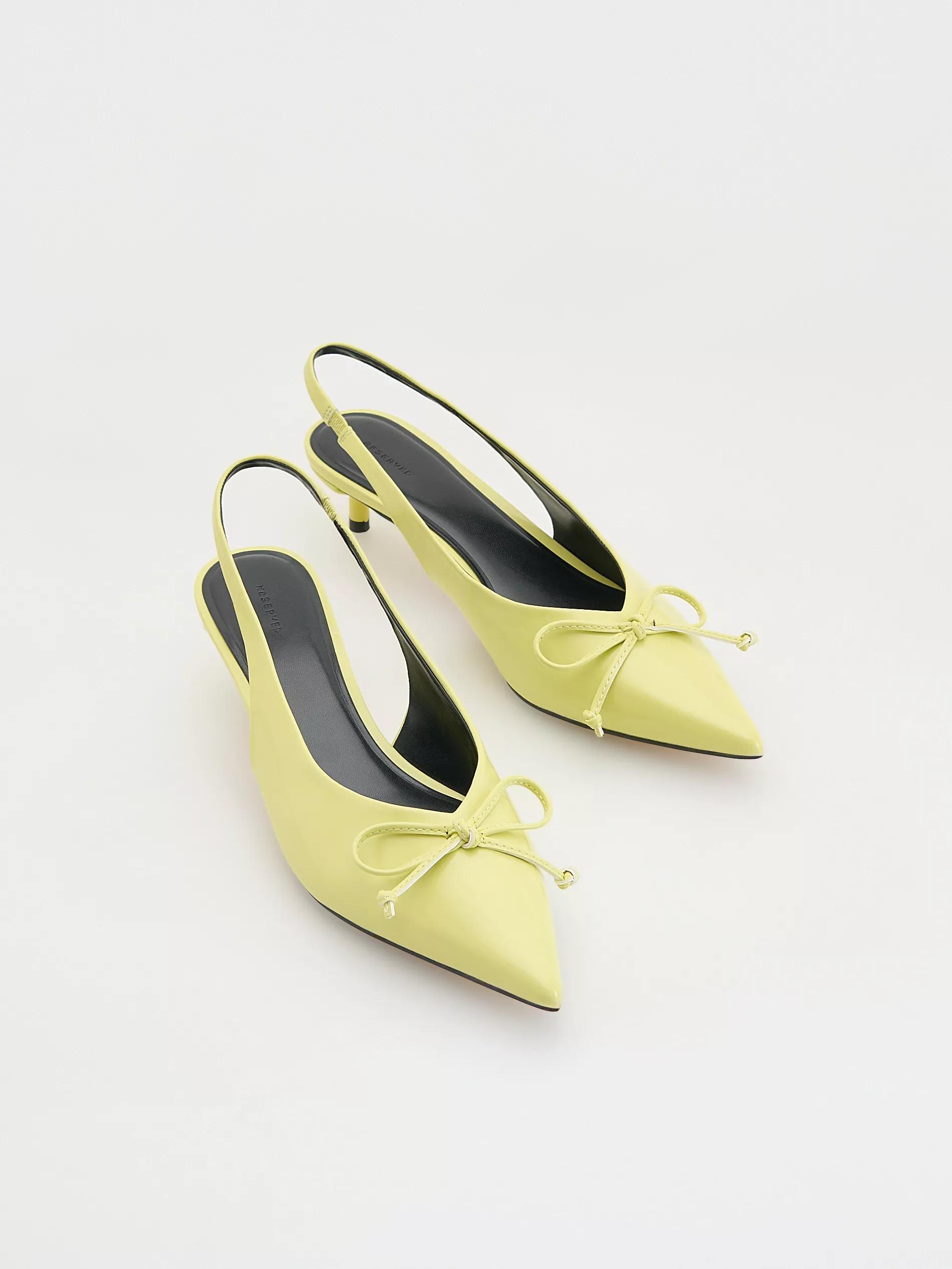 Yellow Pumps With Bow Details, , large image number 1