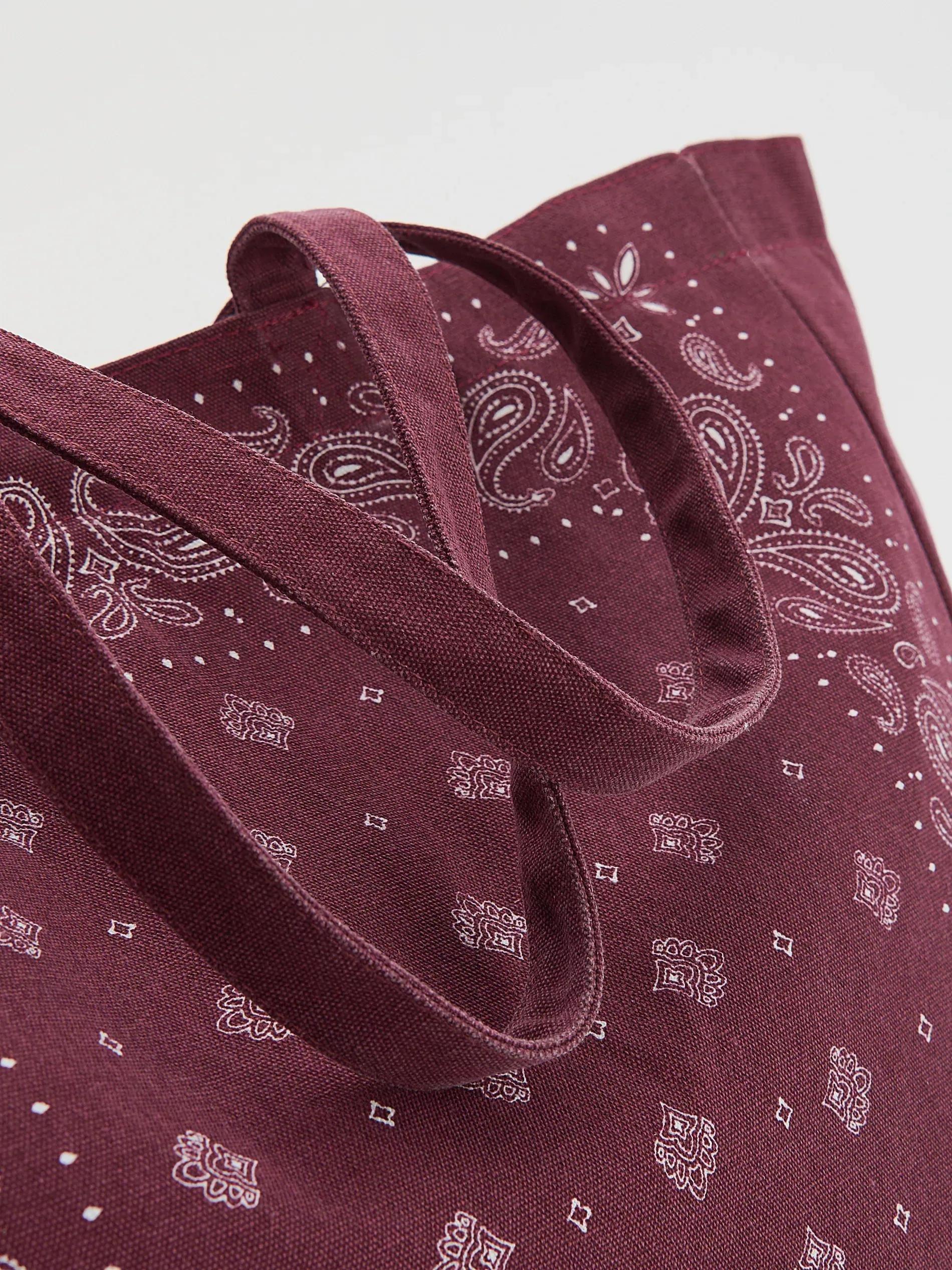 Maroon Canvas Shopper Bag, Burgundy, large image number 2
