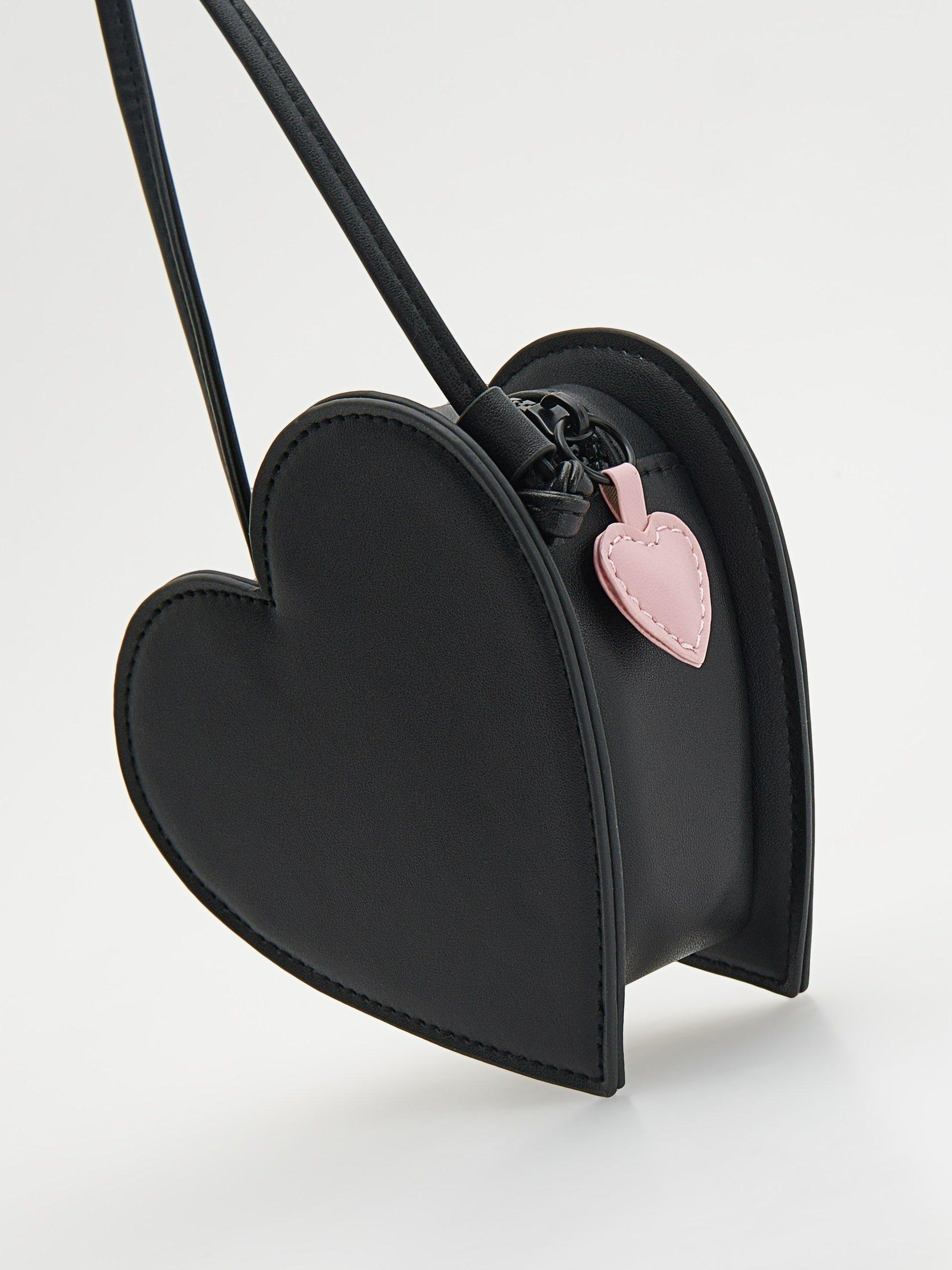 Reserved - Black Heart-Shaped Purse, Kids Girls