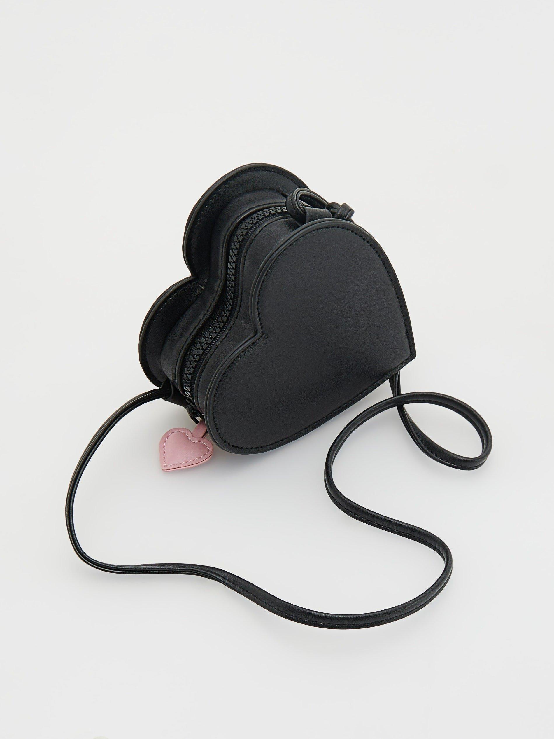 Black Heart-Shaped Purse, Kids Girls, , large image number 3