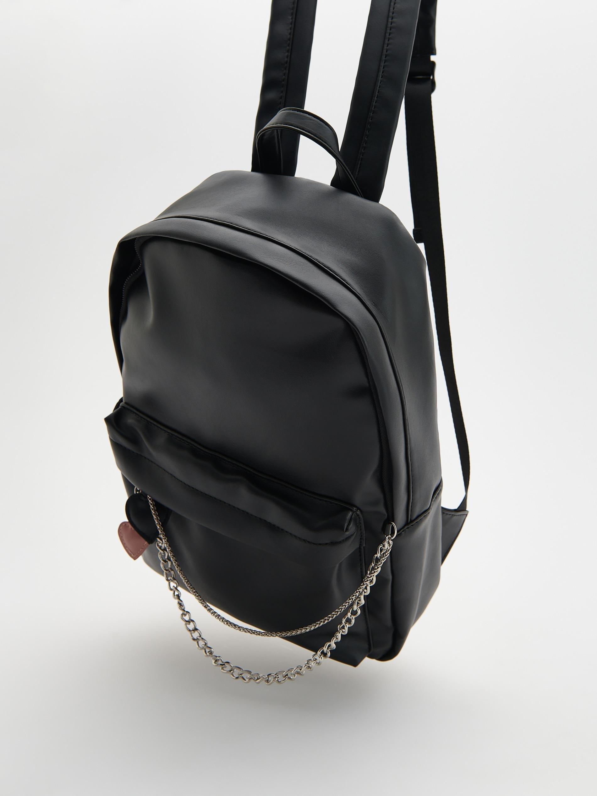 Black Chained Backpack, Kids Girls, , large image number 1