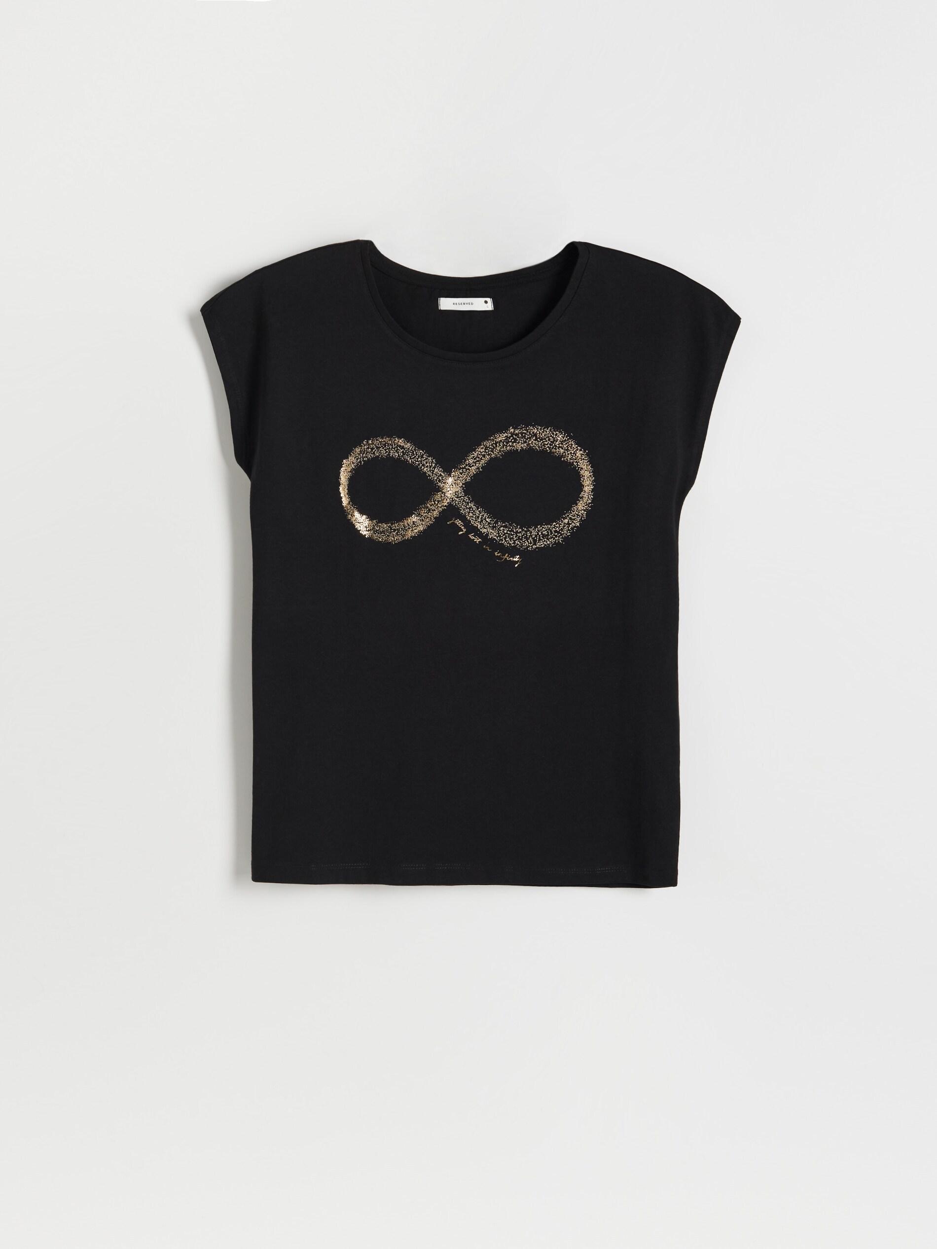 Black Kimono T-Shirt With Print, , large image number 0