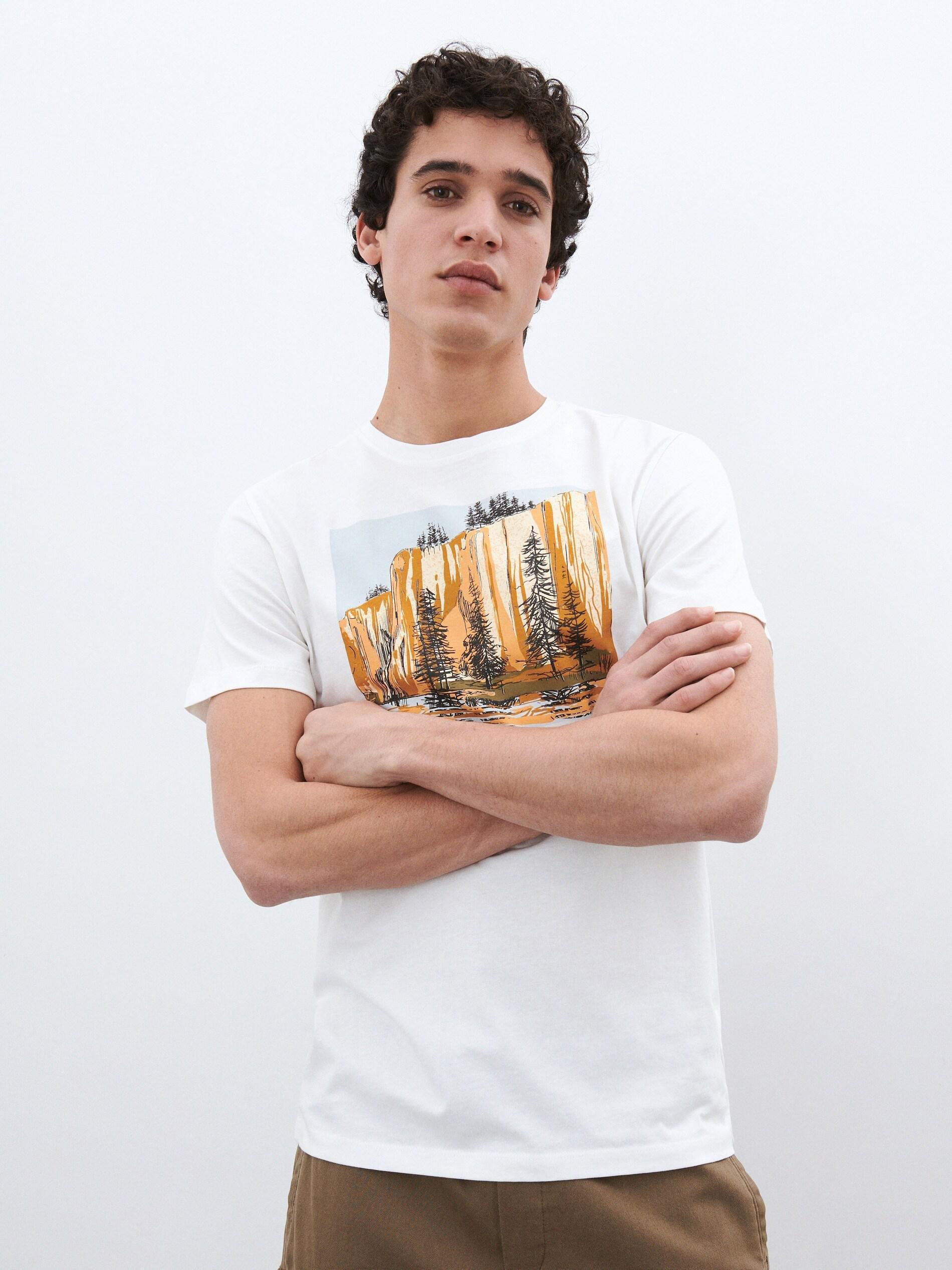 White Regular Fit T-Shirt With Print, , large image number 2