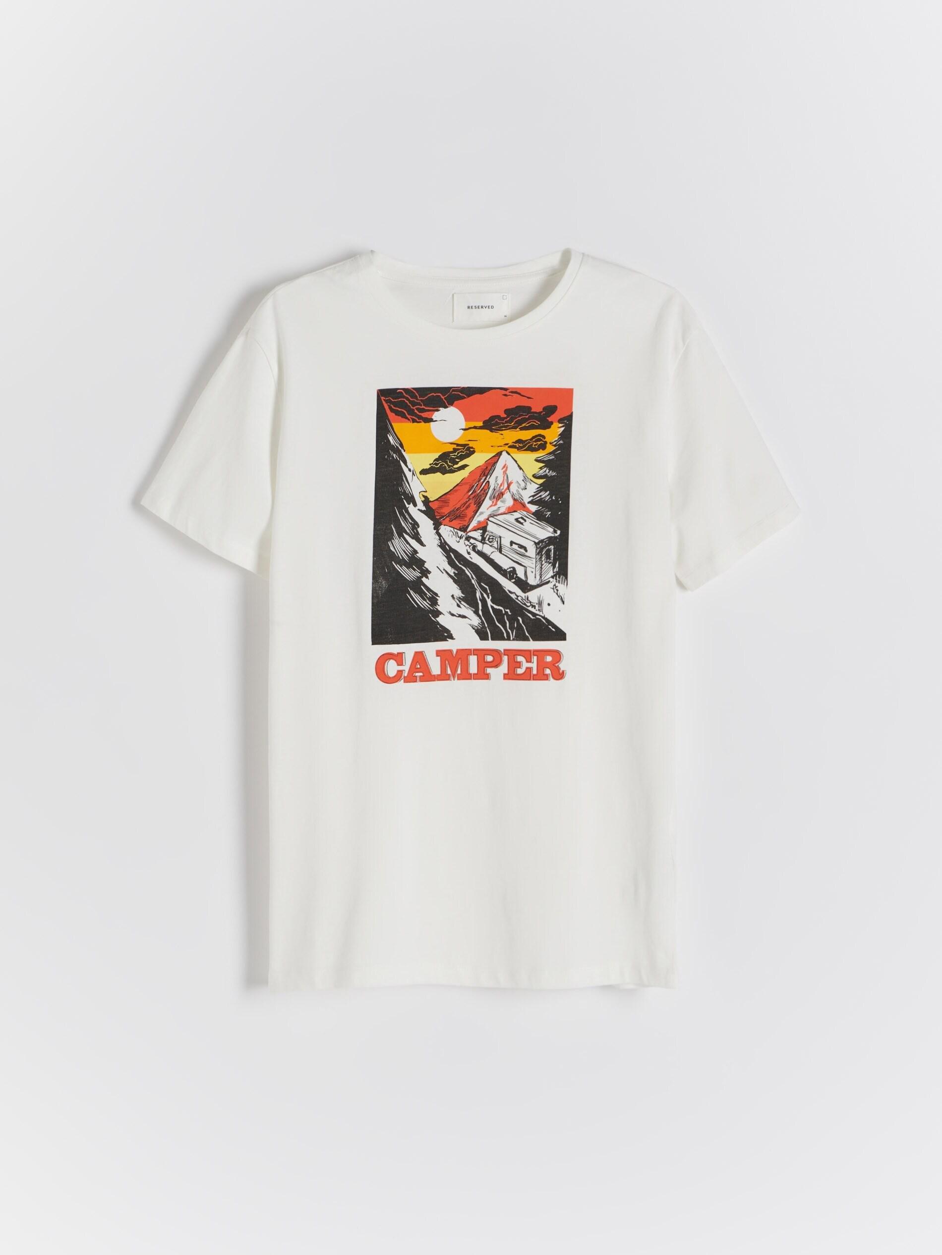 Cream Regular Fit T-Shirt With Print, , large image number 2