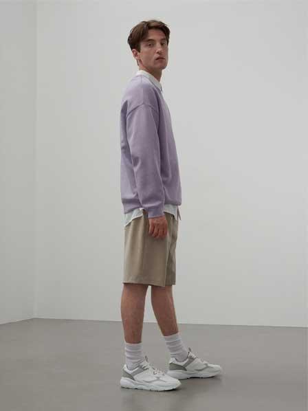 Beige Shorts With Elastic Waistband, Men, , large image number 1
