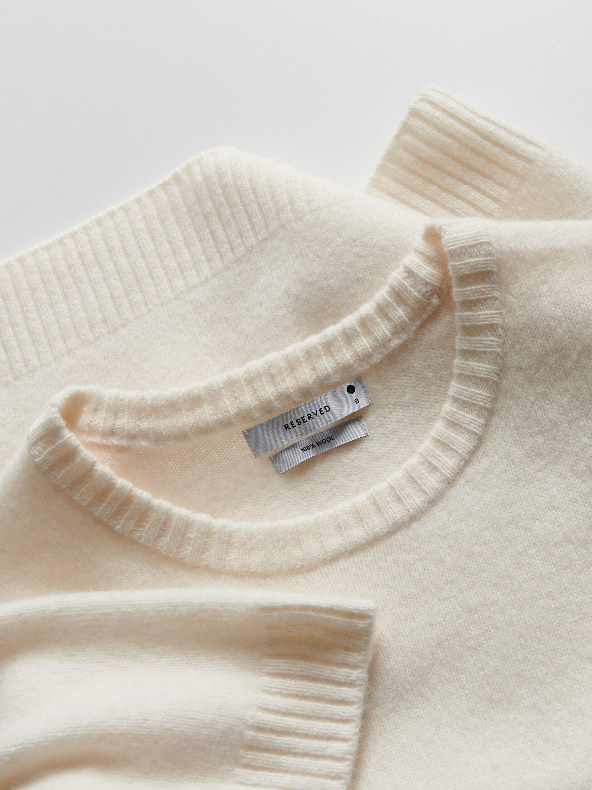 Beige Wool Jumper, Ivory, large image number 5