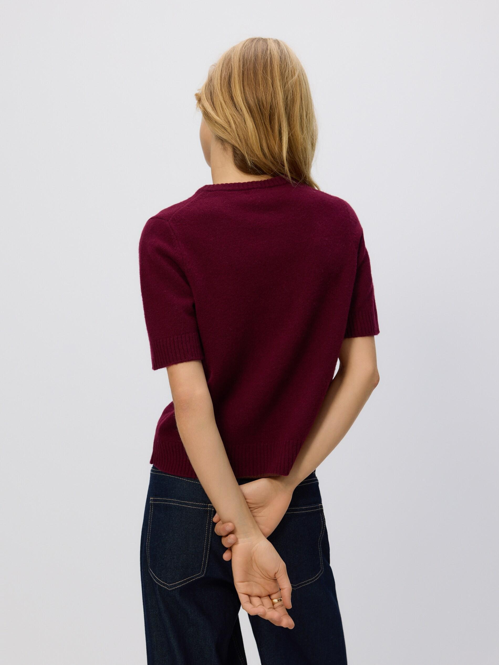 Maroon Wool Jumper, Burgundy, large image number 3