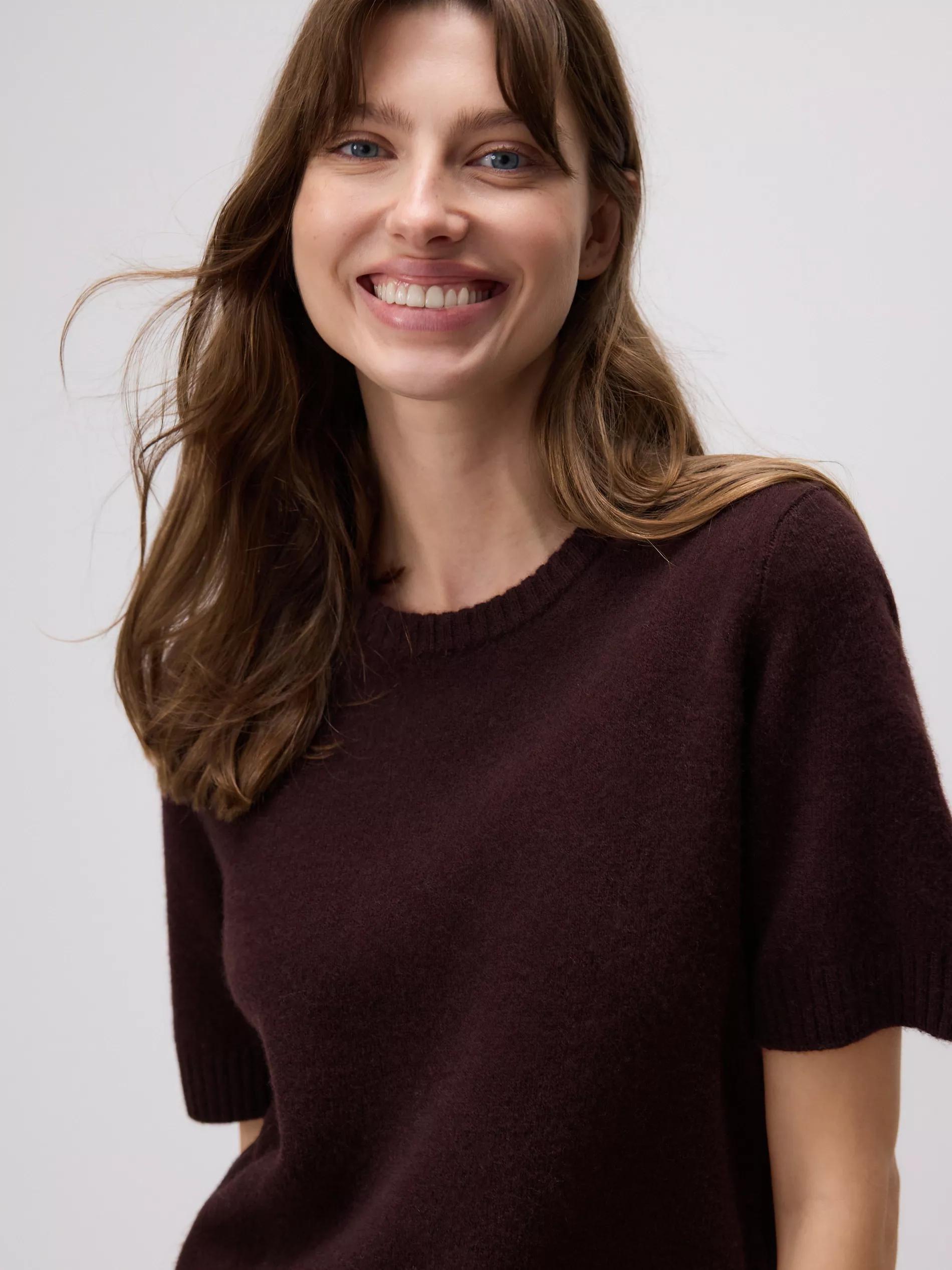 Brown Wool Jumper, Brown, large image number 0