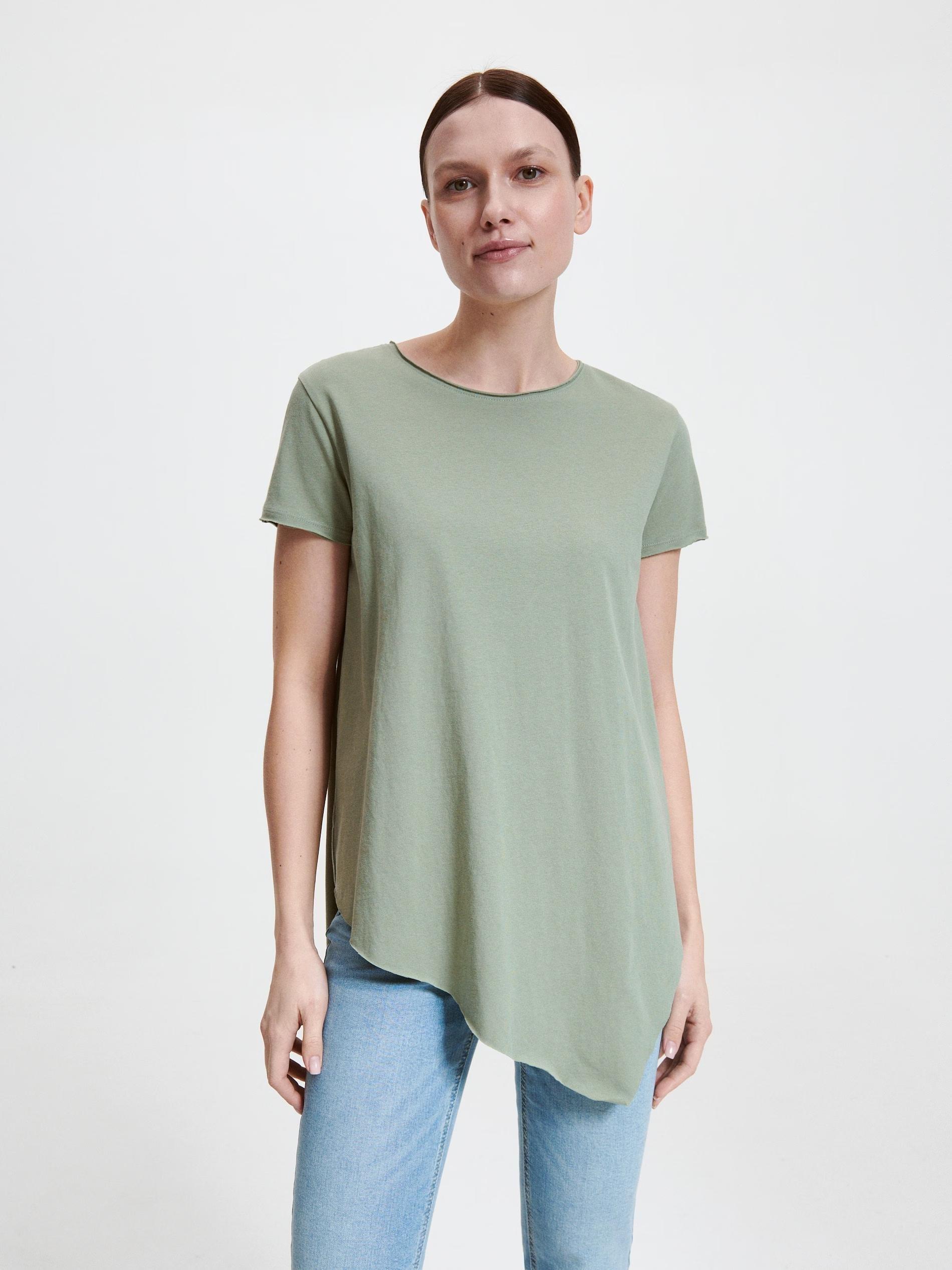 Khaki Round Neck Cotton T-Shirt, , large image number 0
