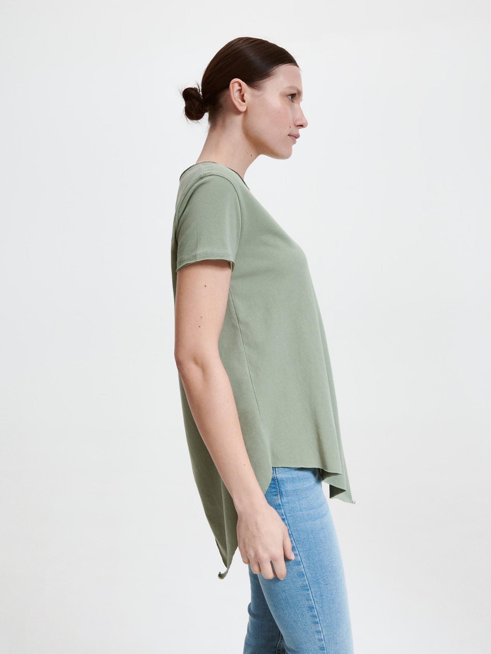 Khaki Round Neck Cotton T-Shirt, , large image number 1