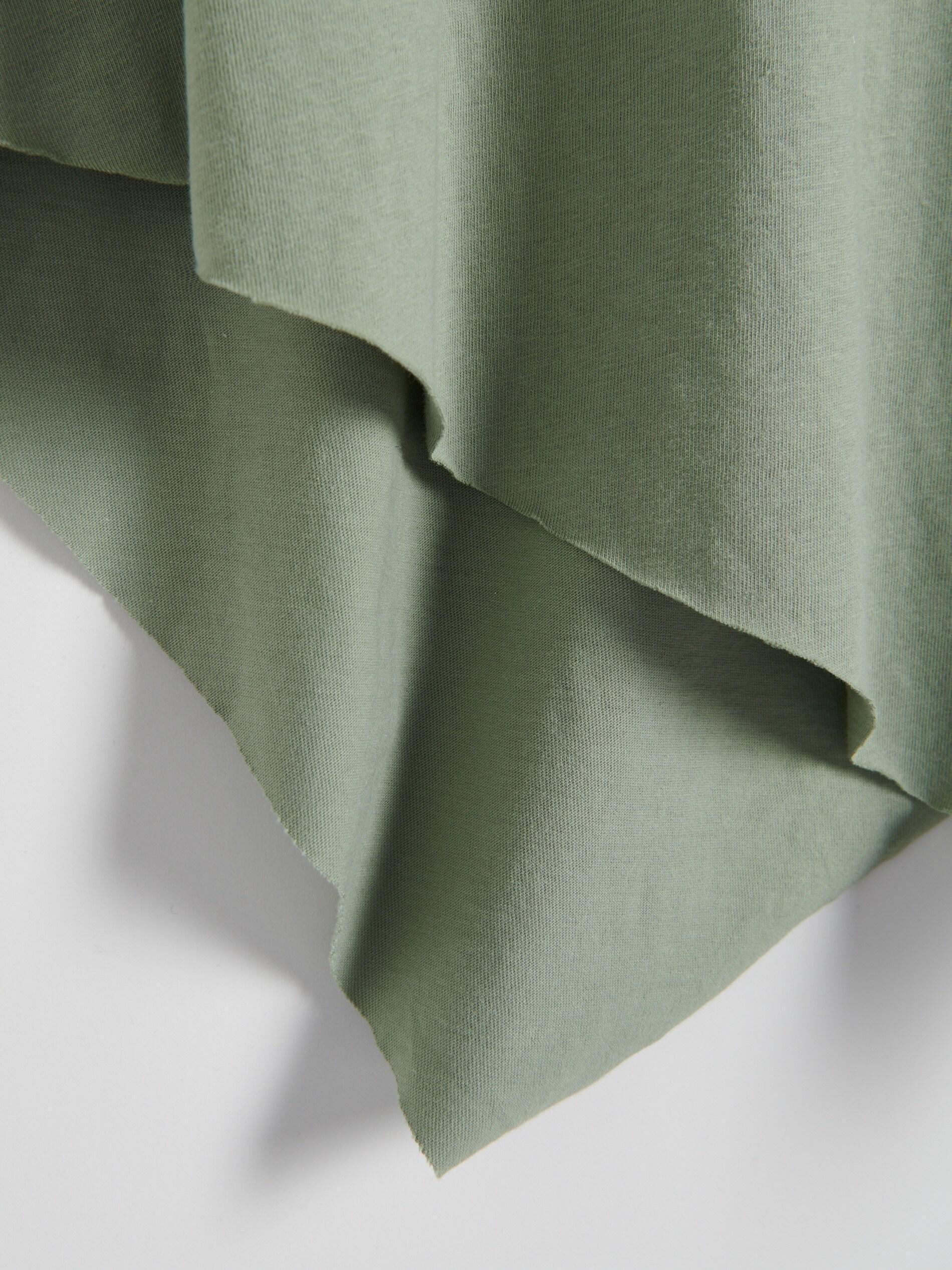 Khaki Round Neck Cotton T-Shirt, , large image number 4
