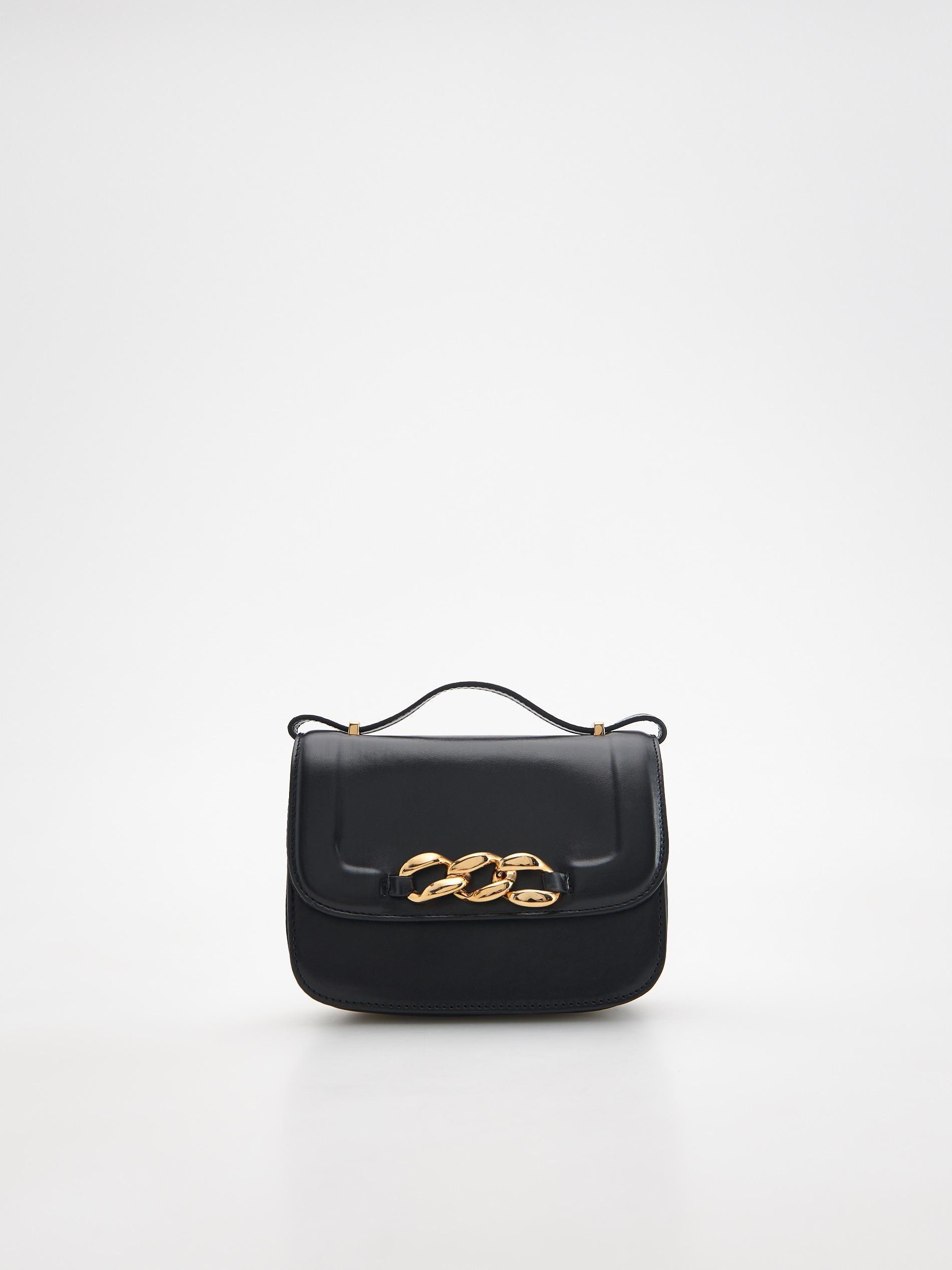 Black Faux Leather Bag, , large image number 0