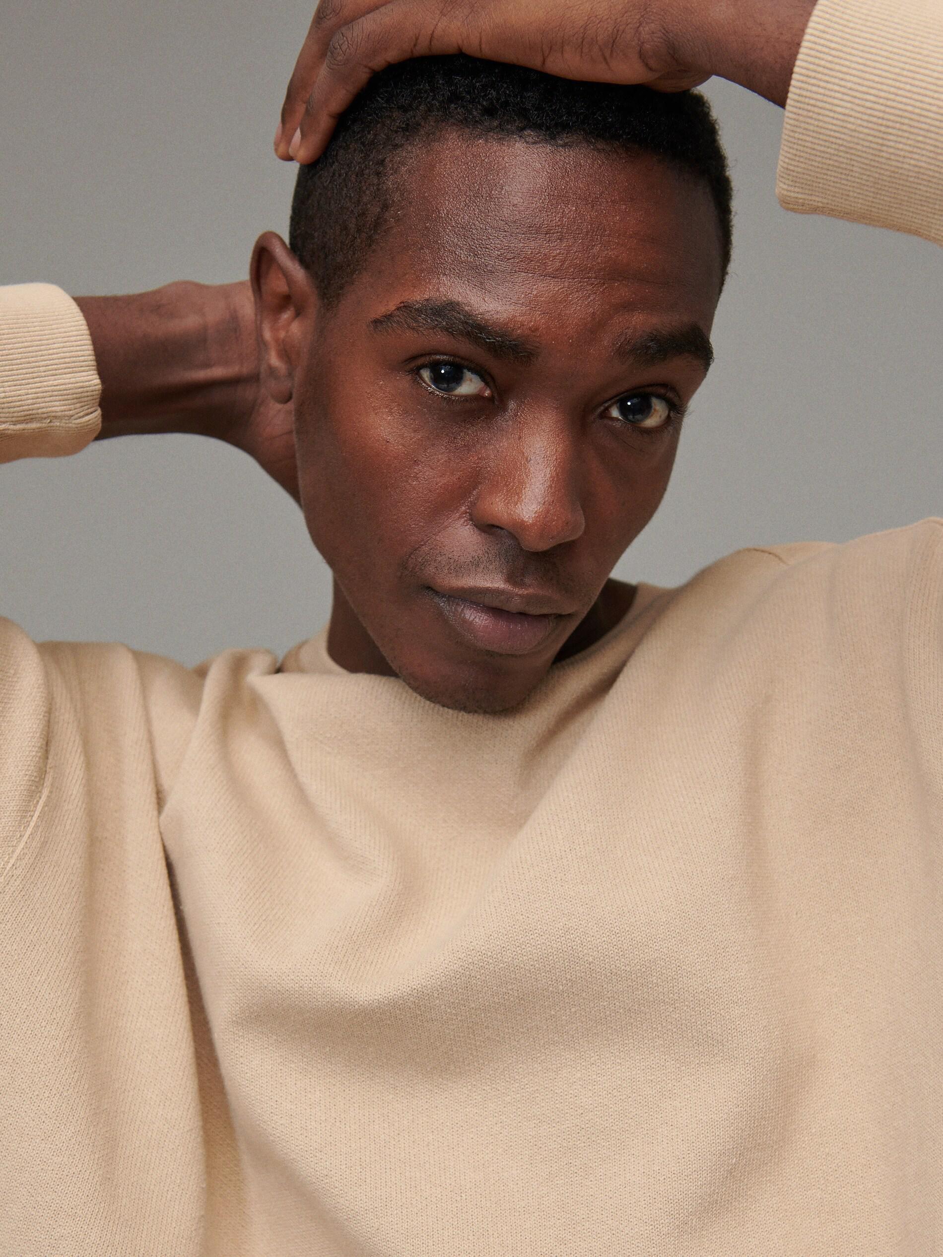 Beige Basic Cotton Sweatshirt, , large image number 1