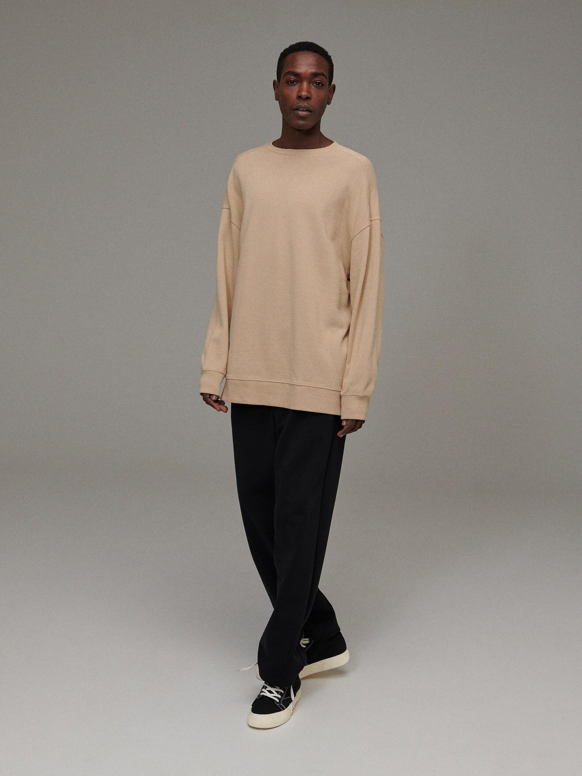 Beige Basic Cotton Sweatshirt, , large image number 2