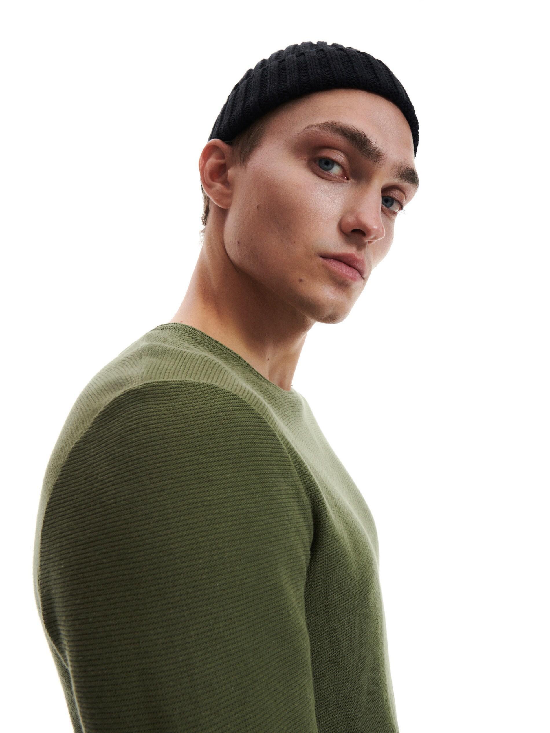 Green Fitted Rib Knit Jumper, , large image number 2