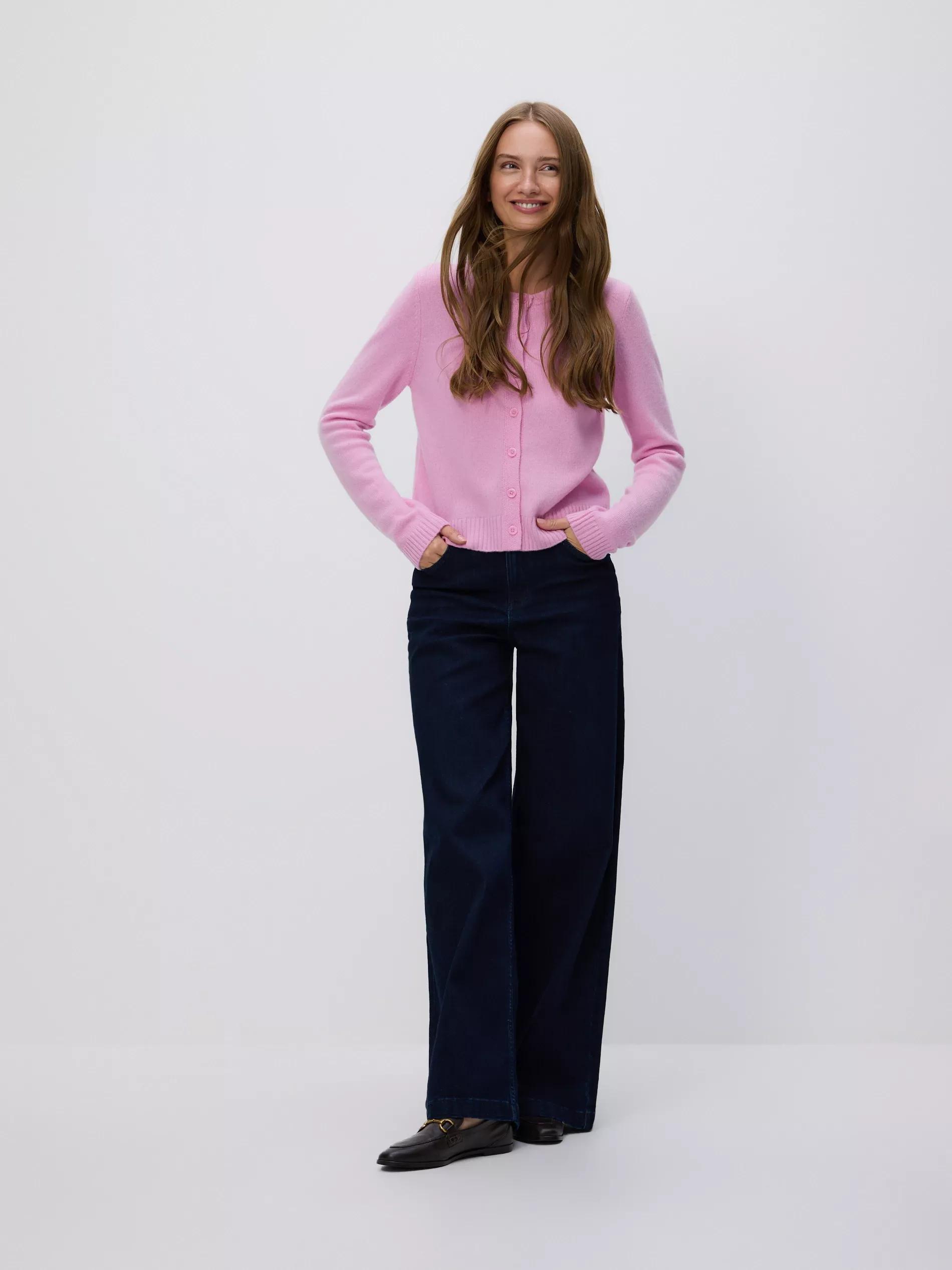 Pink Wool Cardigan, Pink, large image number 2