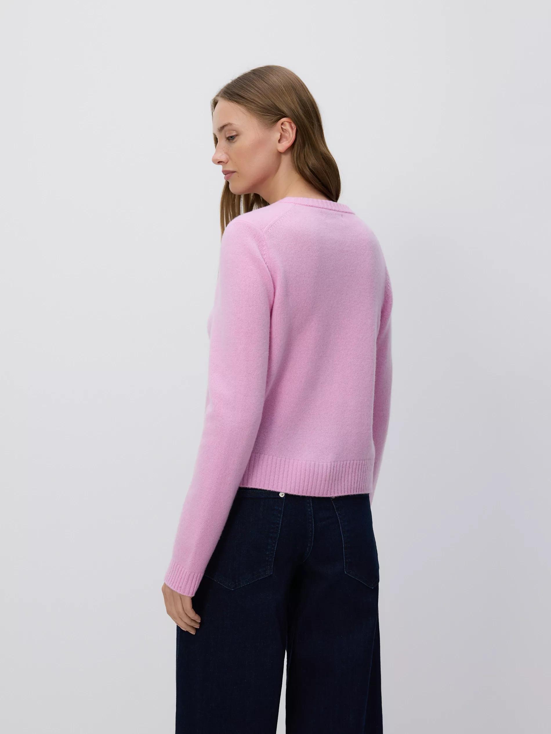 Pink Wool Cardigan, Pink, large image number 3