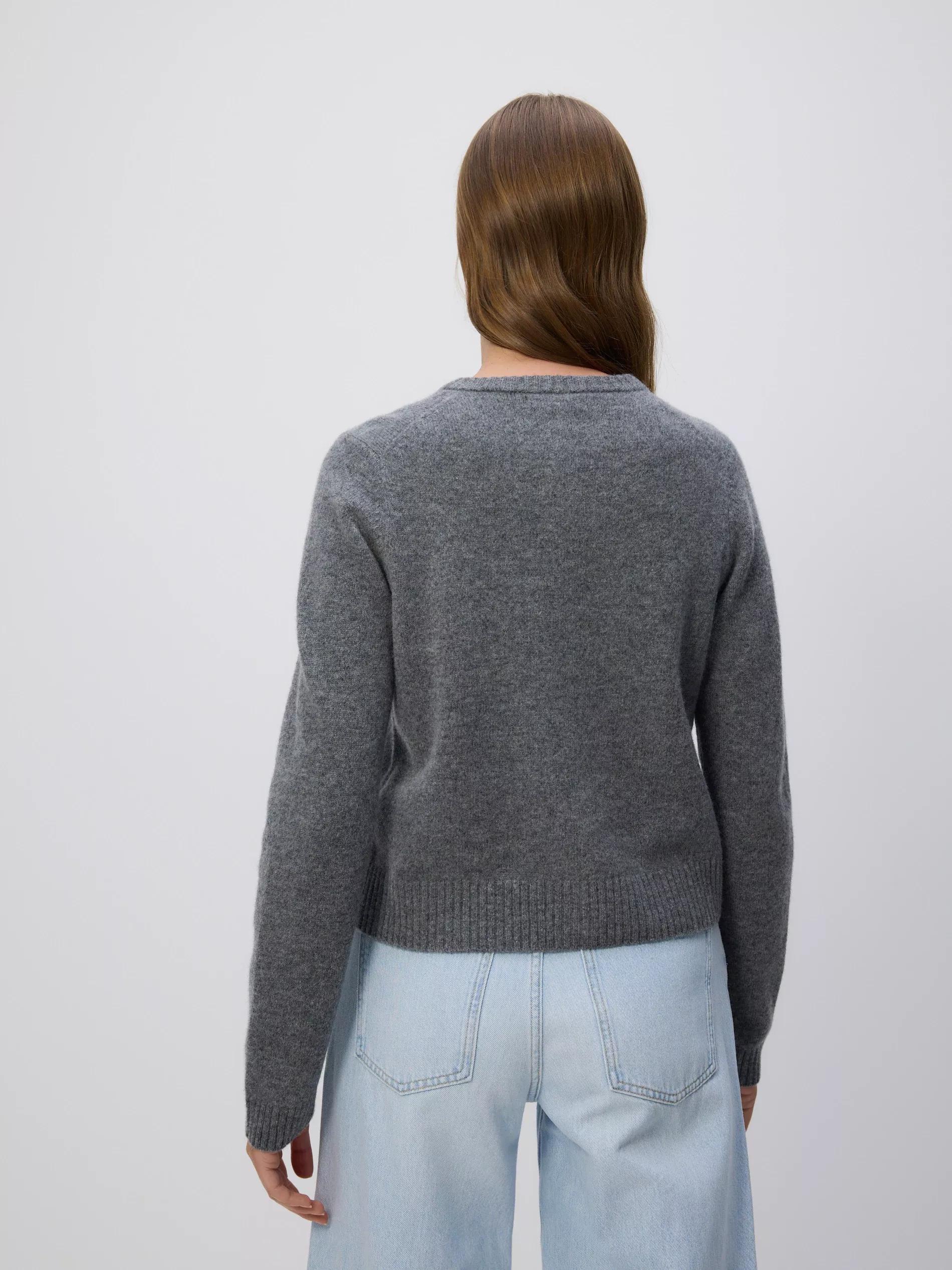 Grey Wool Cardigan, Grey, large image number 2
