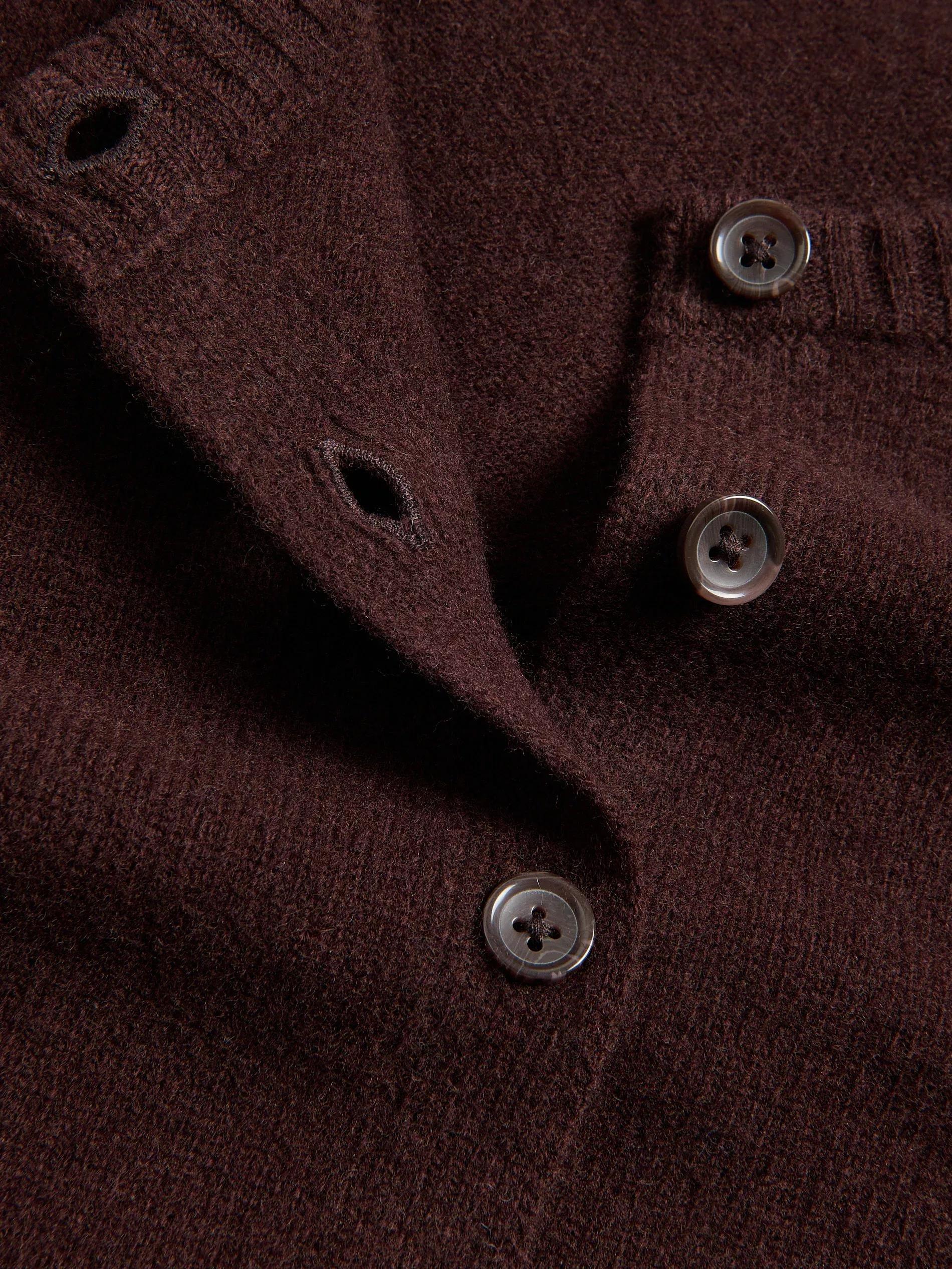 Brown Wool Cardigan, Brown, large image number 5