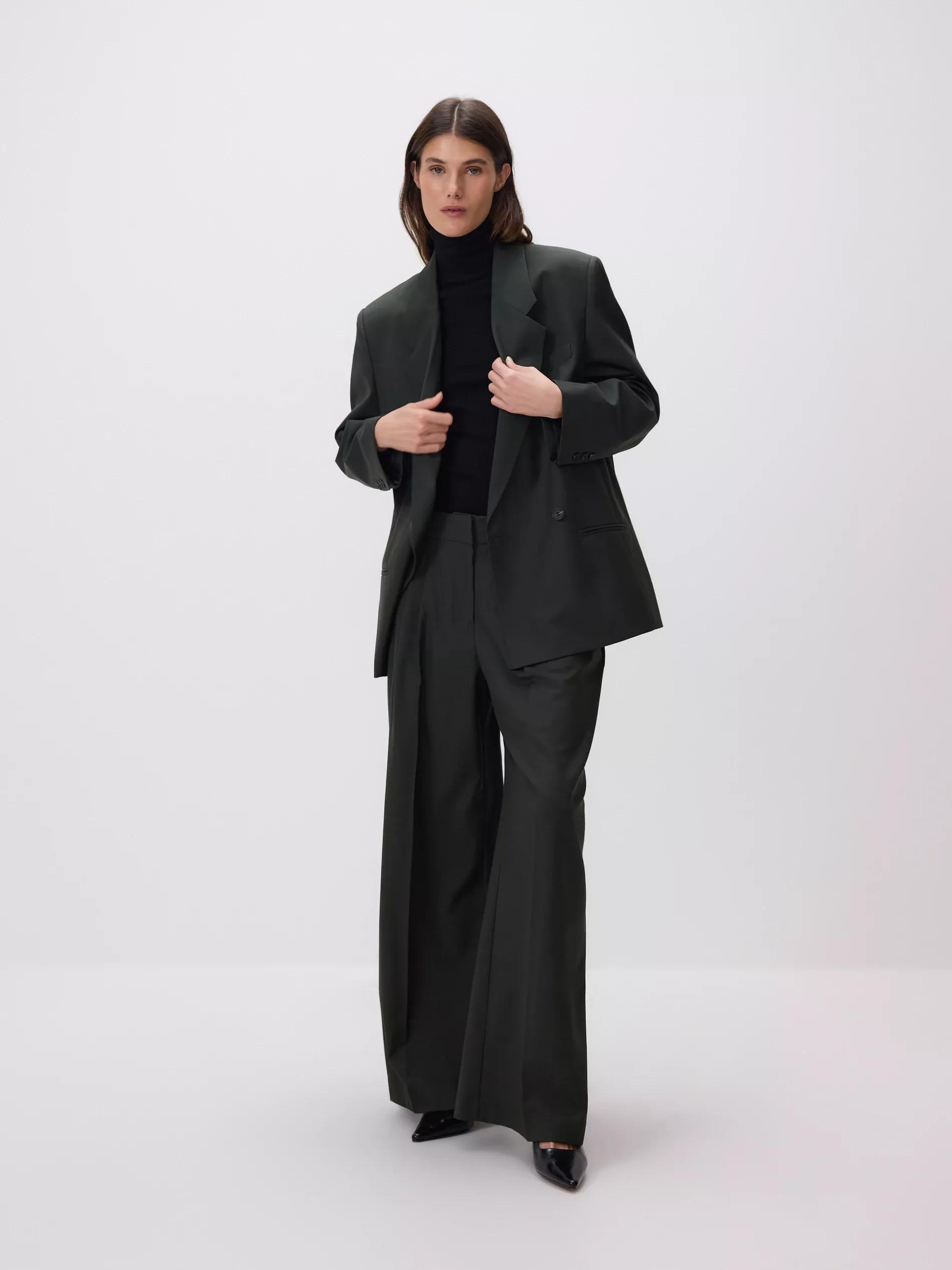 Green Wool Blend Blazer, Green, large image number 2