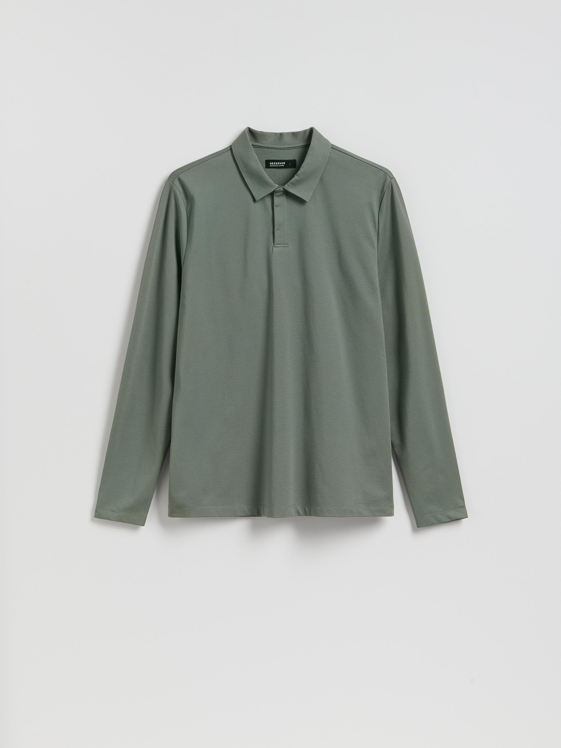 Green Polo Shirt With Mercerized Cotton, Khaki, large image number 0