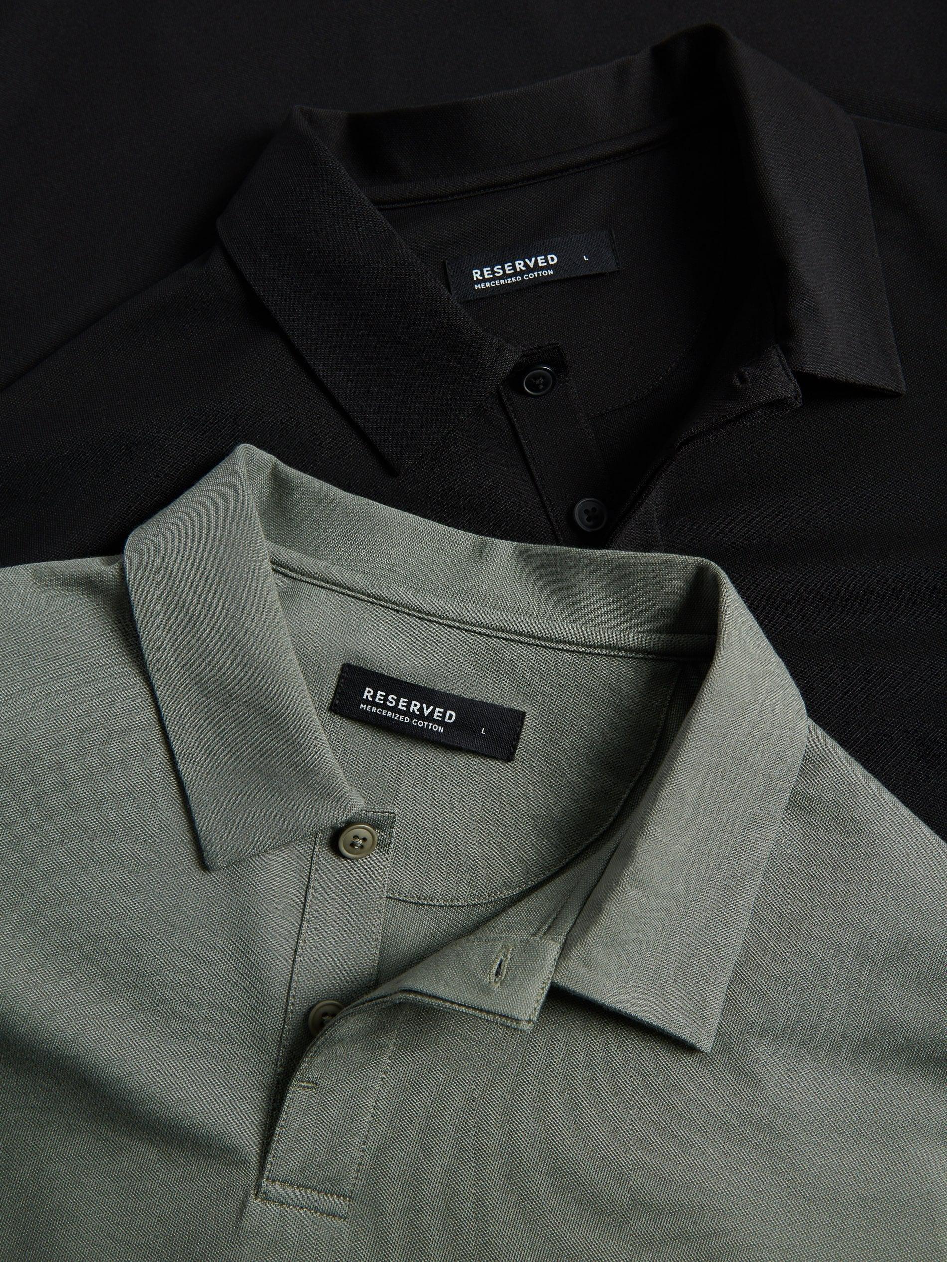 Black Polo Shirt With Mercerized Cotton, Black, large image number 1