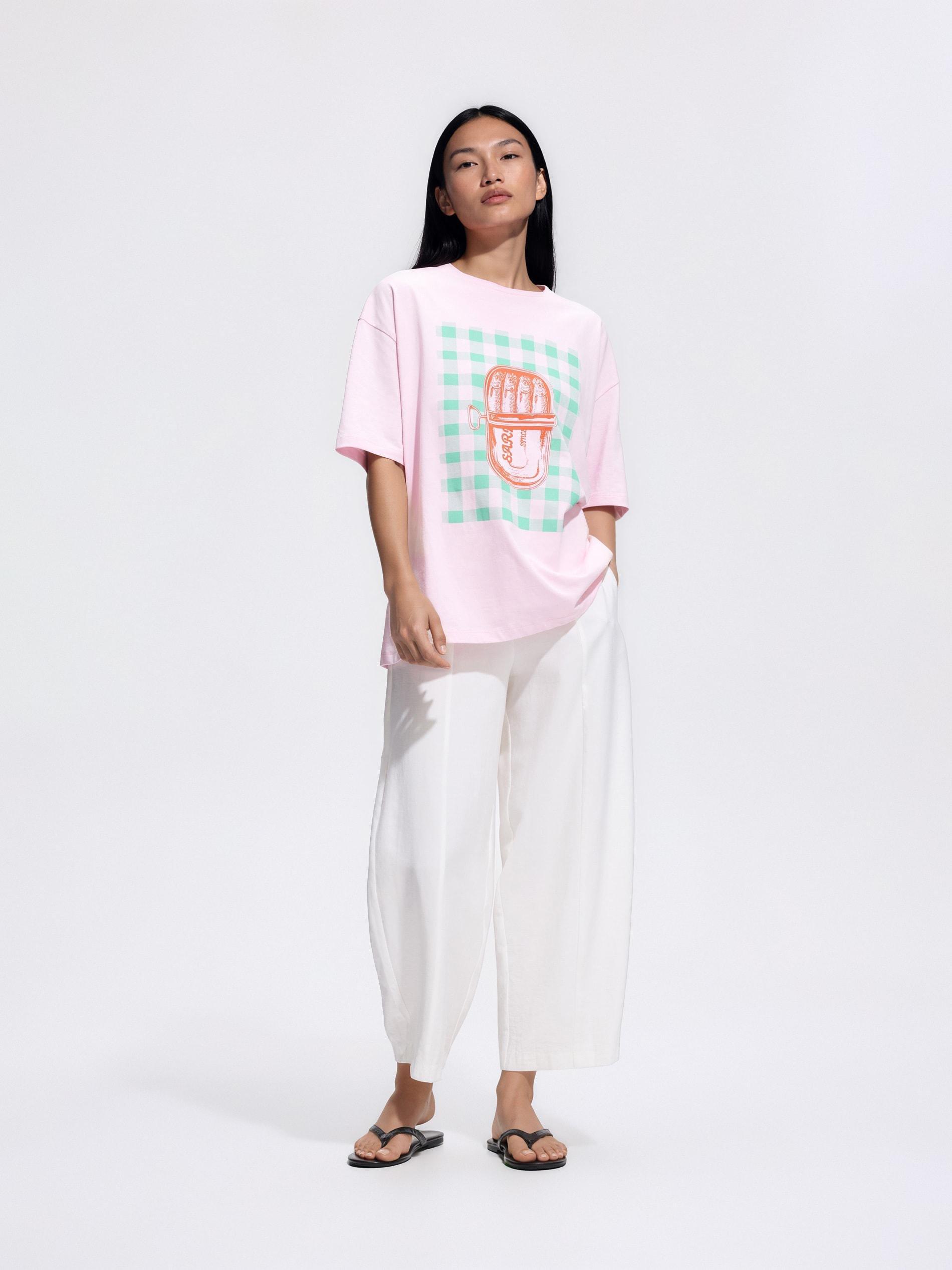 بنطال ساق بقصة بارل أبيض, White, medium