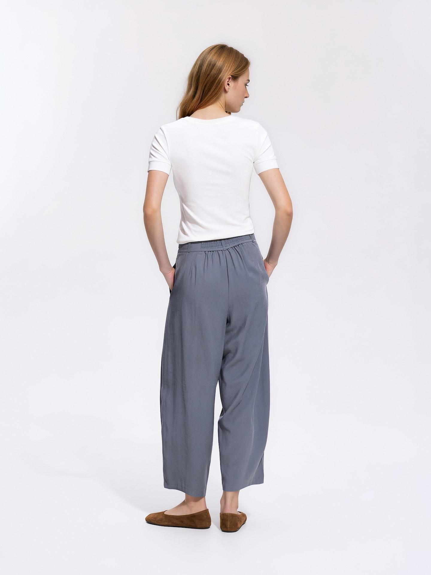 Grey Barrel Leg Trousers, Grey, large image number 2