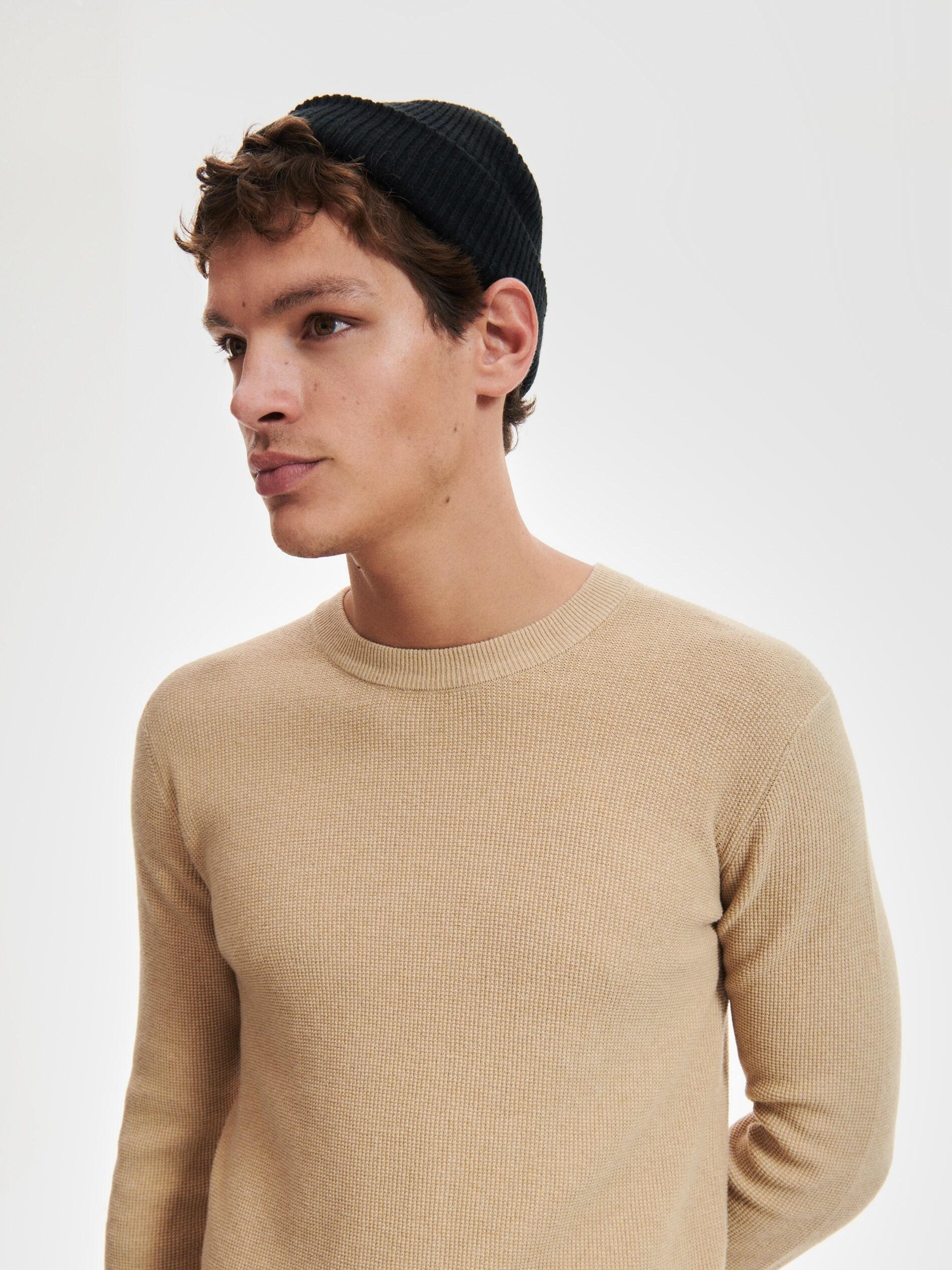 Beige Jumper With Round Neck, , large image number 0