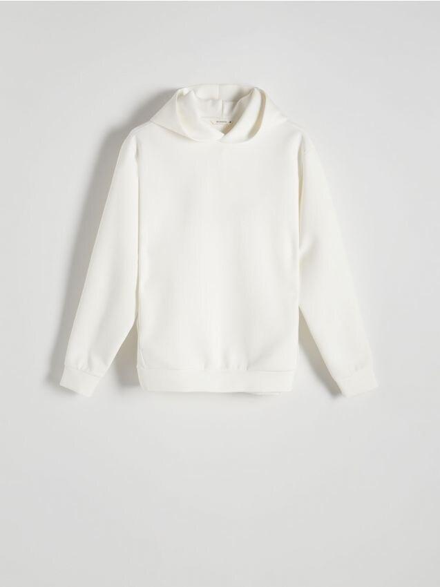 White Minimalist Print Sweatshirt, , large image number 0