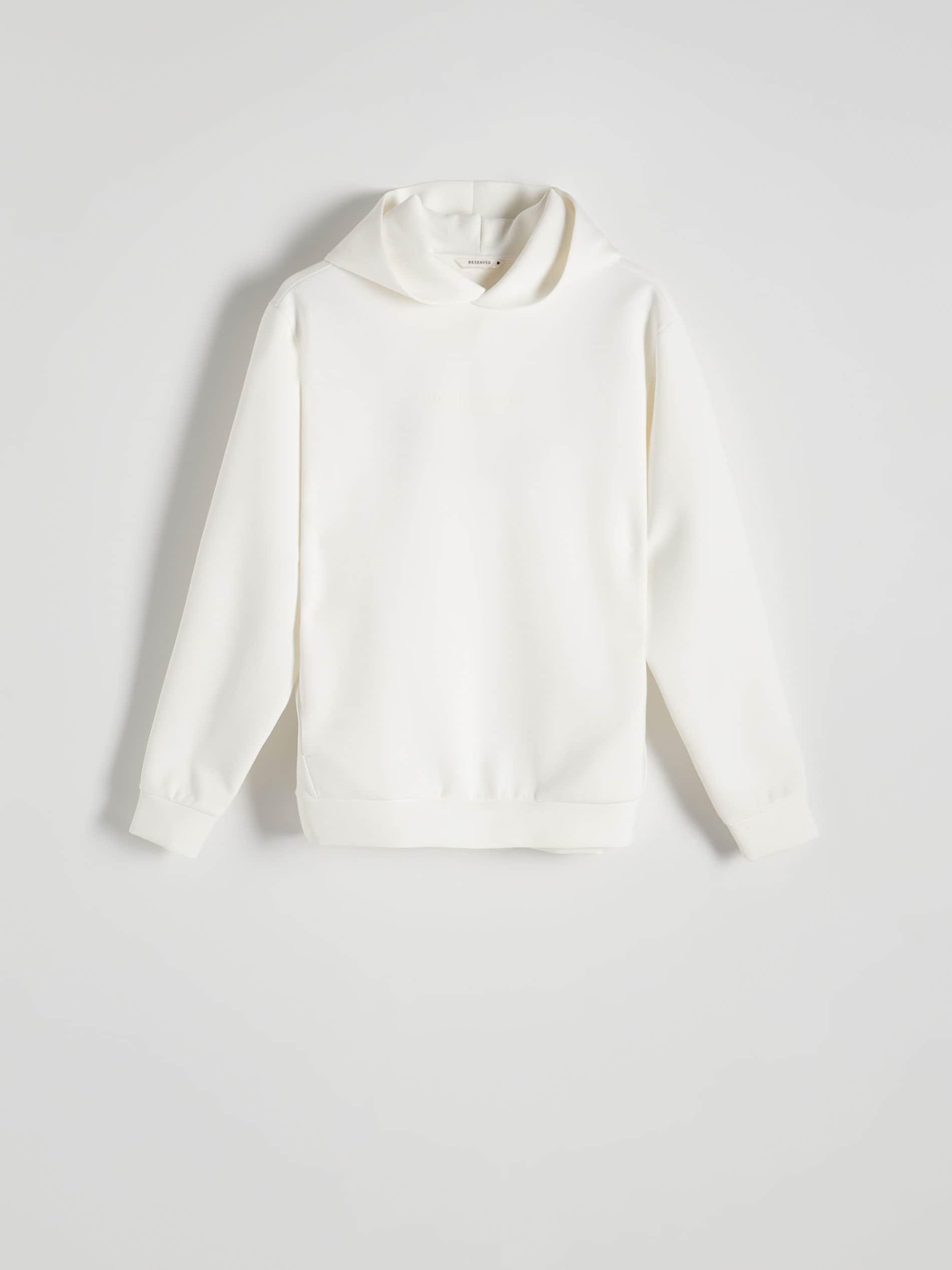 White Minimalist Print Sweatshirt, , large image number 1