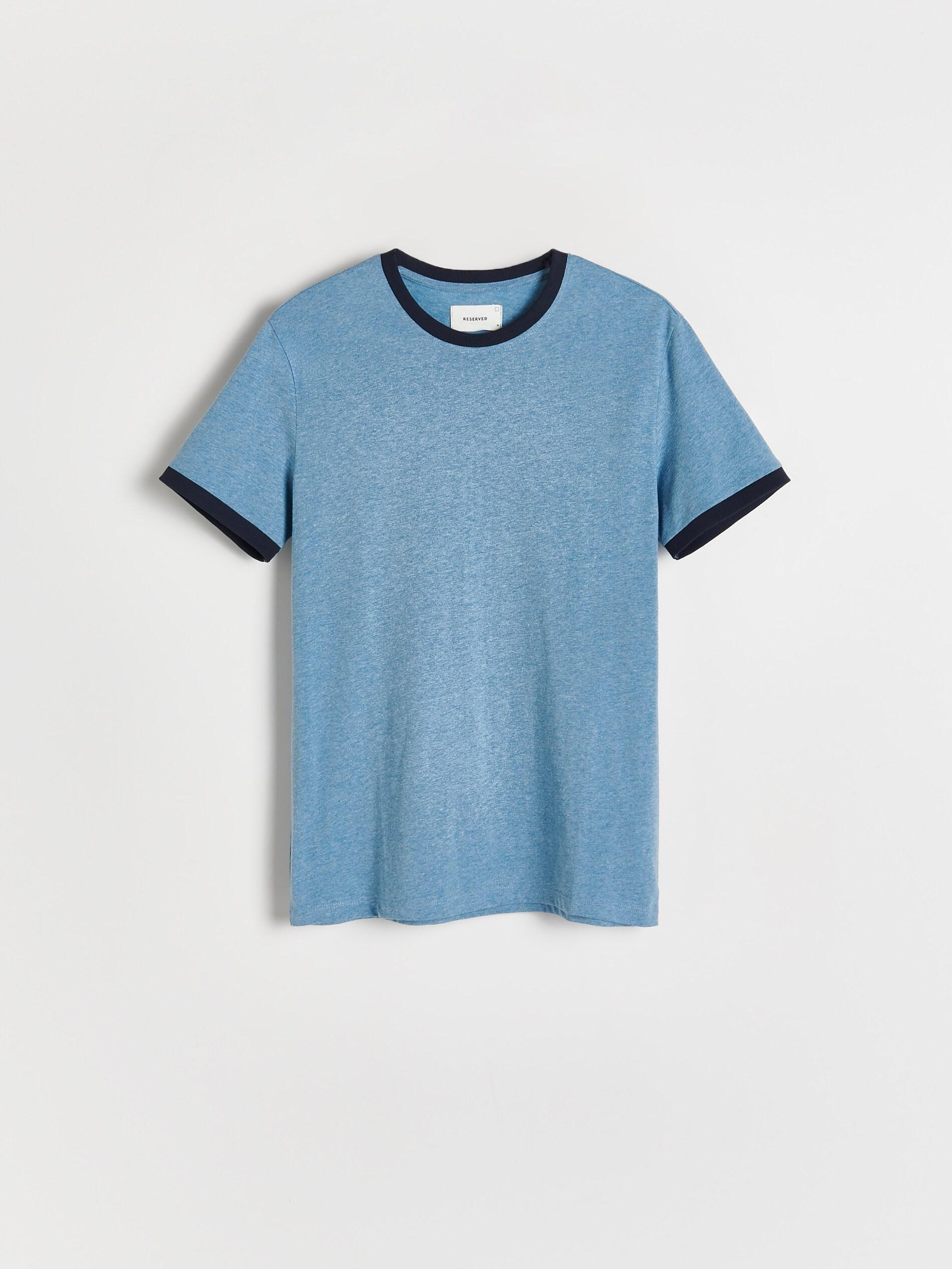 Blue T-Shirt With Contrasting Trim, , large image number 2
