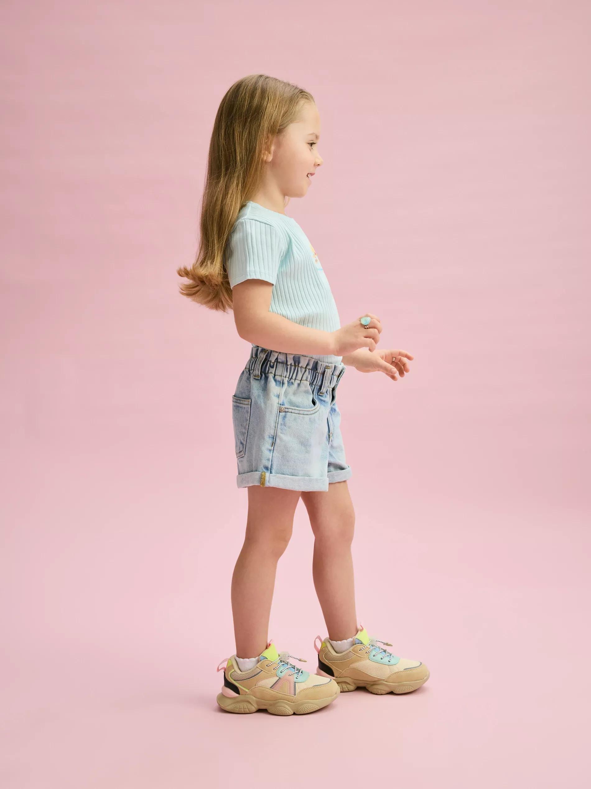 Blue Paperbag Denim Shorts, , large image number 3