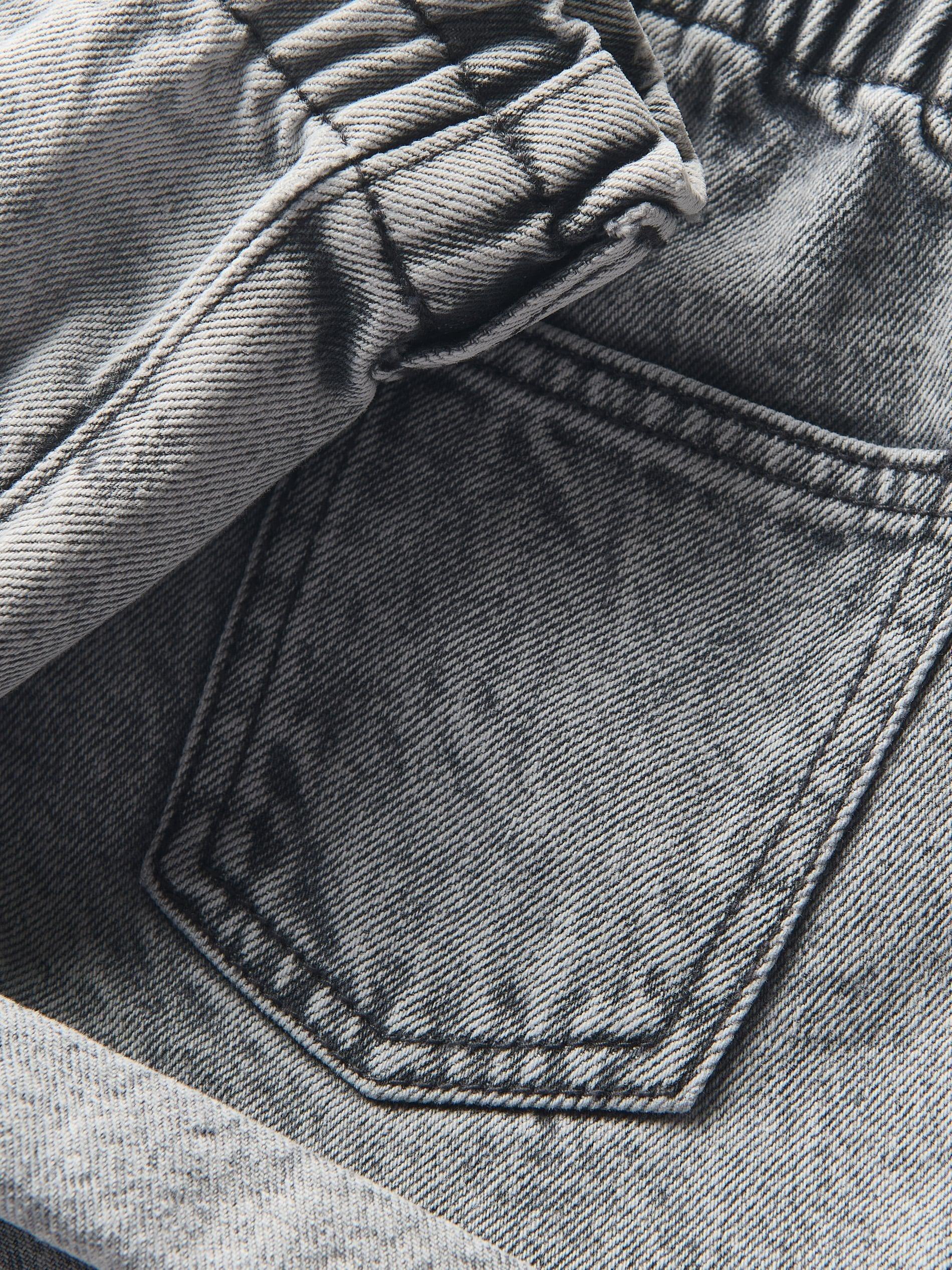 Grey Paperbag Denim Shorts, , large image number 1