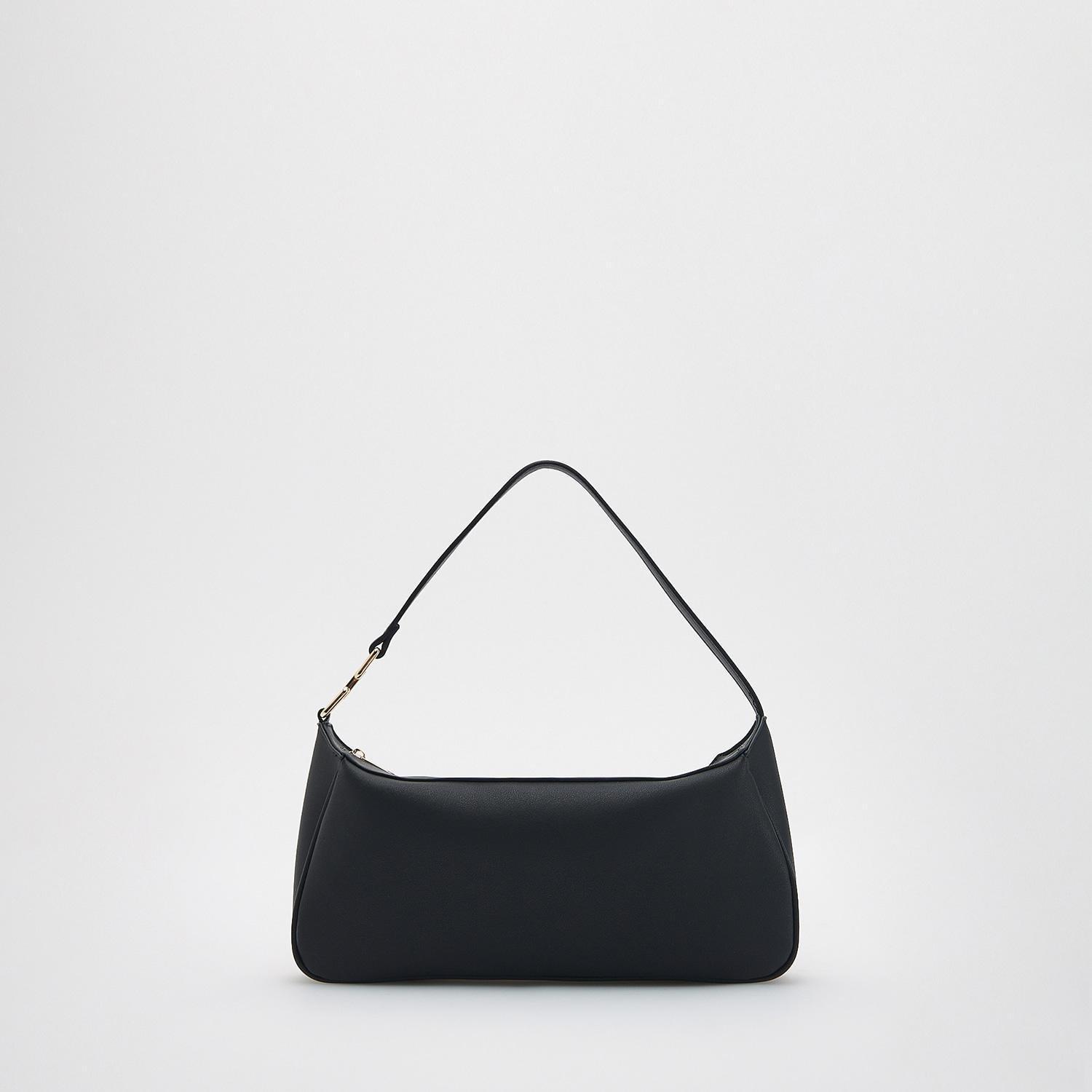 Black Faux Leather Bag, , large image number 0