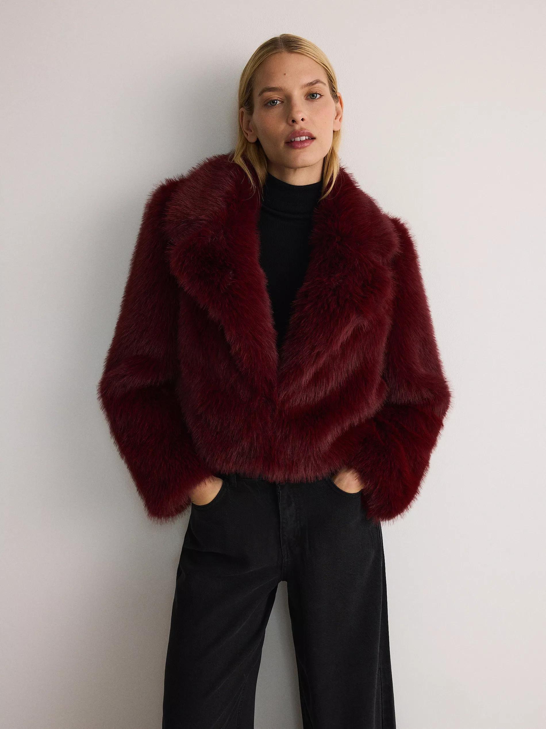 Burgundy Wide Notch Lapels Jacket, , large image number 2