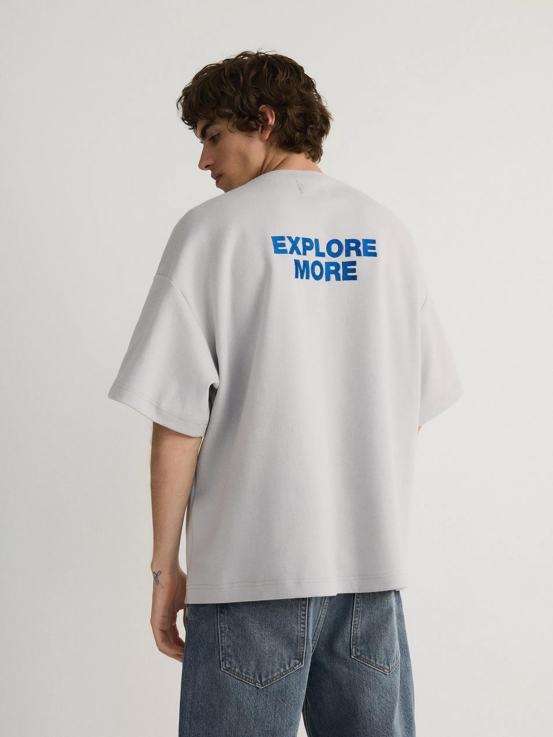 Grey Printed Oversized T-Shirt, , large image number 1