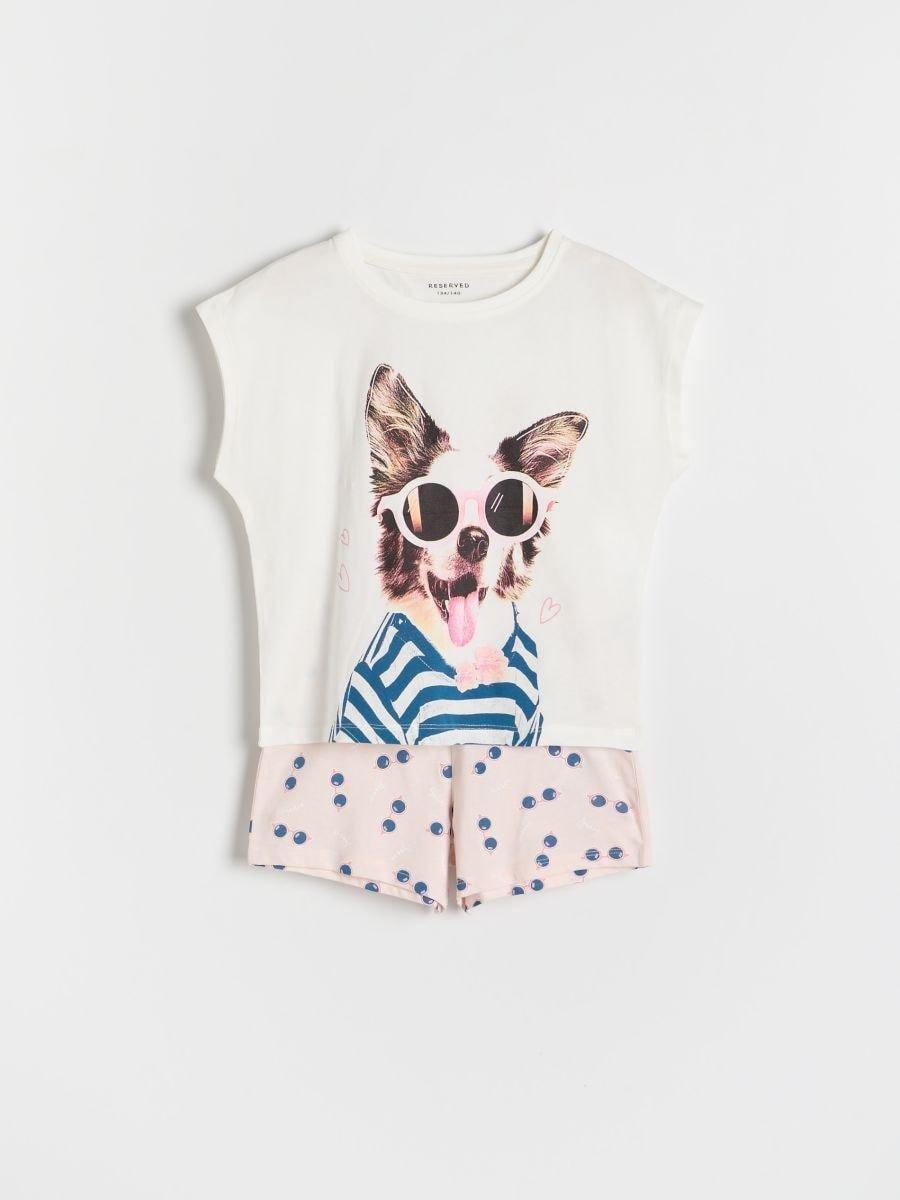Pink Two-Piece Printed Pajama Set, , large image number 0