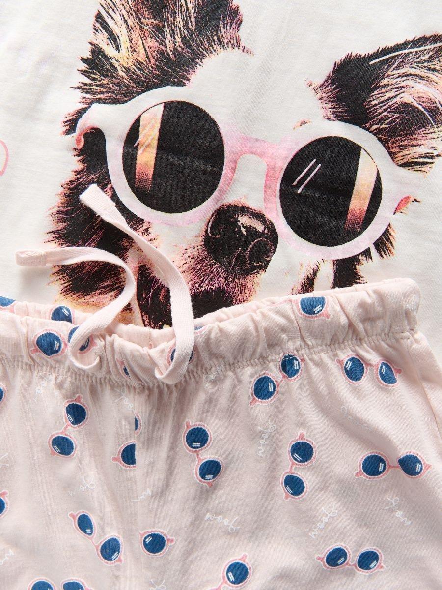 Pink Two-Piece Printed Pajama Set, , large image number 1
