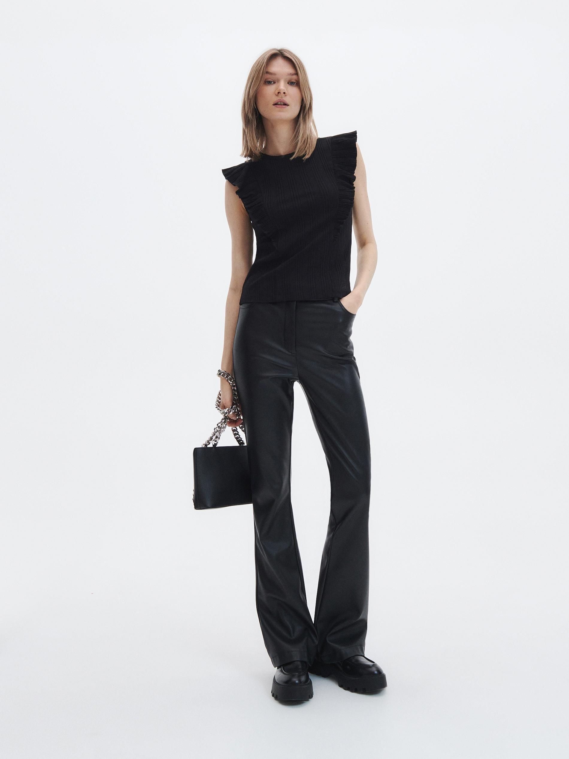 Black Cotton Blouse, , large image number 0