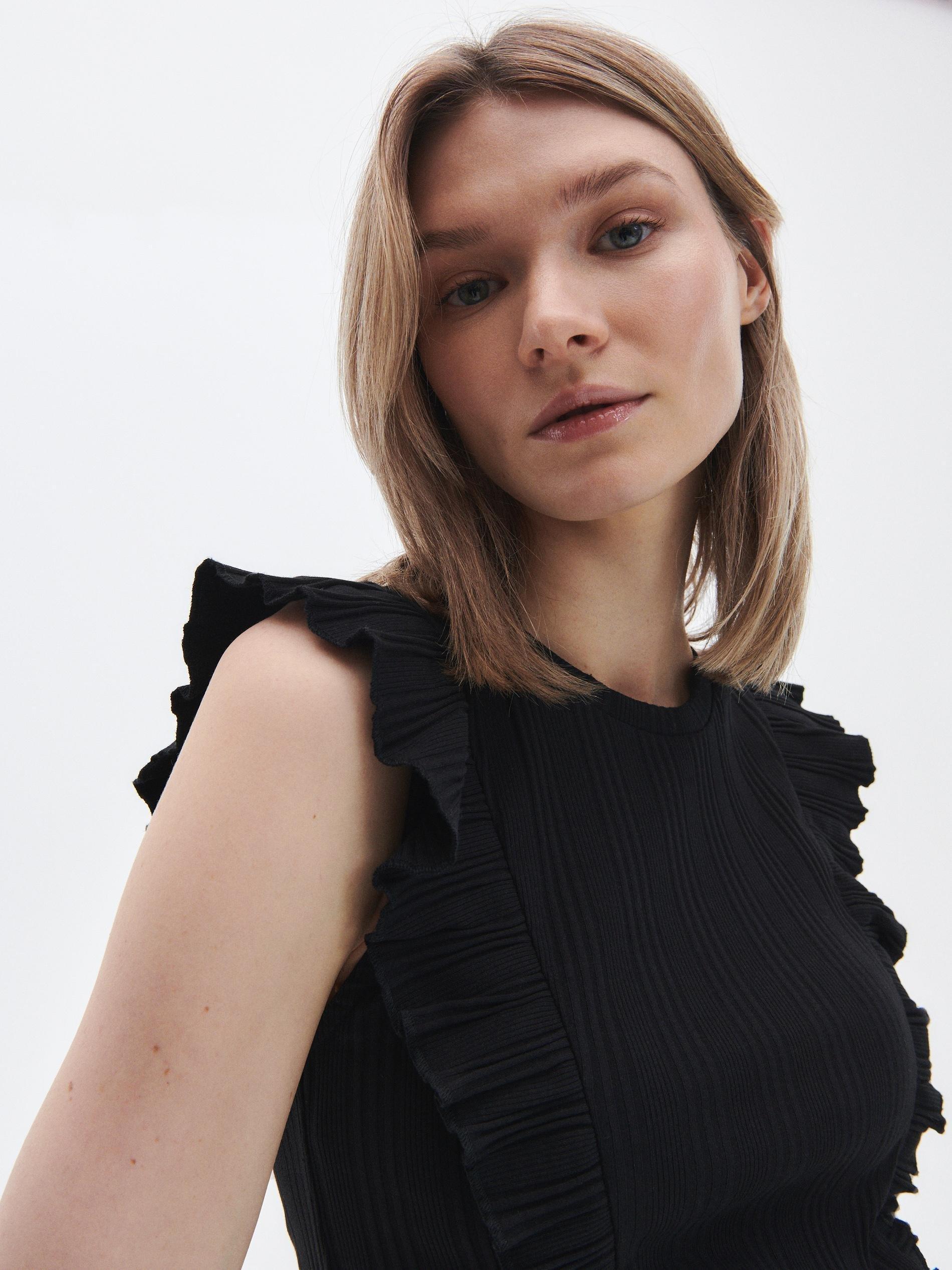 Black Cotton Blouse, , large image number 2