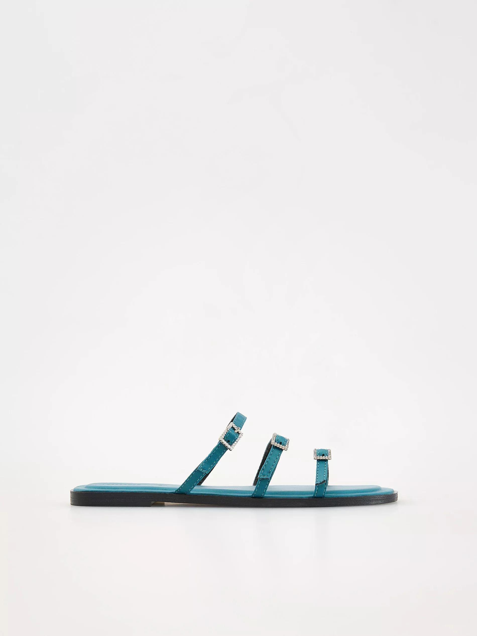 Blue Flat Sole Sandals, , large image number 1