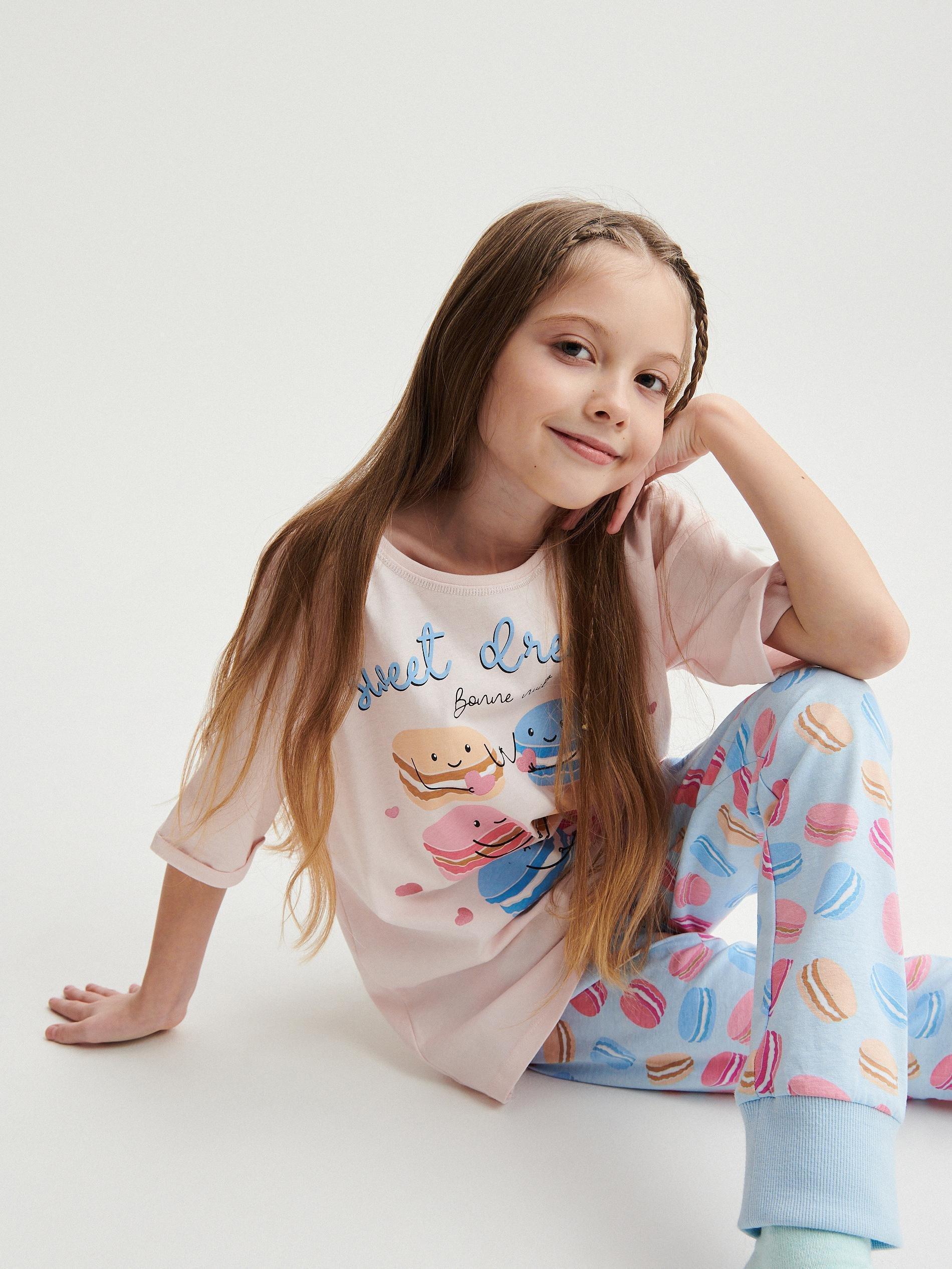 Pink Two Piece Cotton Pyjama Set, , large image number 0