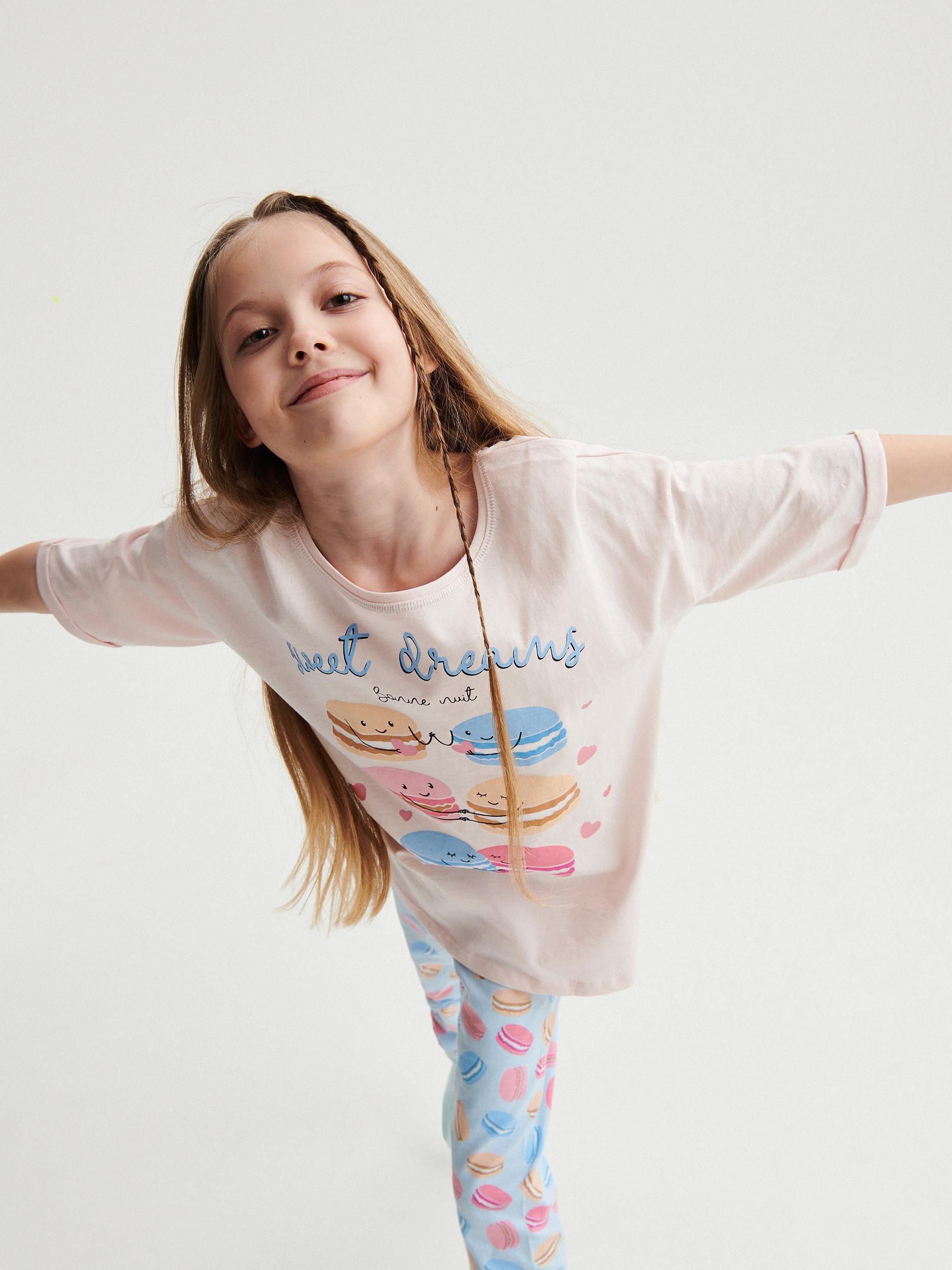 Pink Two Piece Cotton Pyjama Set, , large image number 2