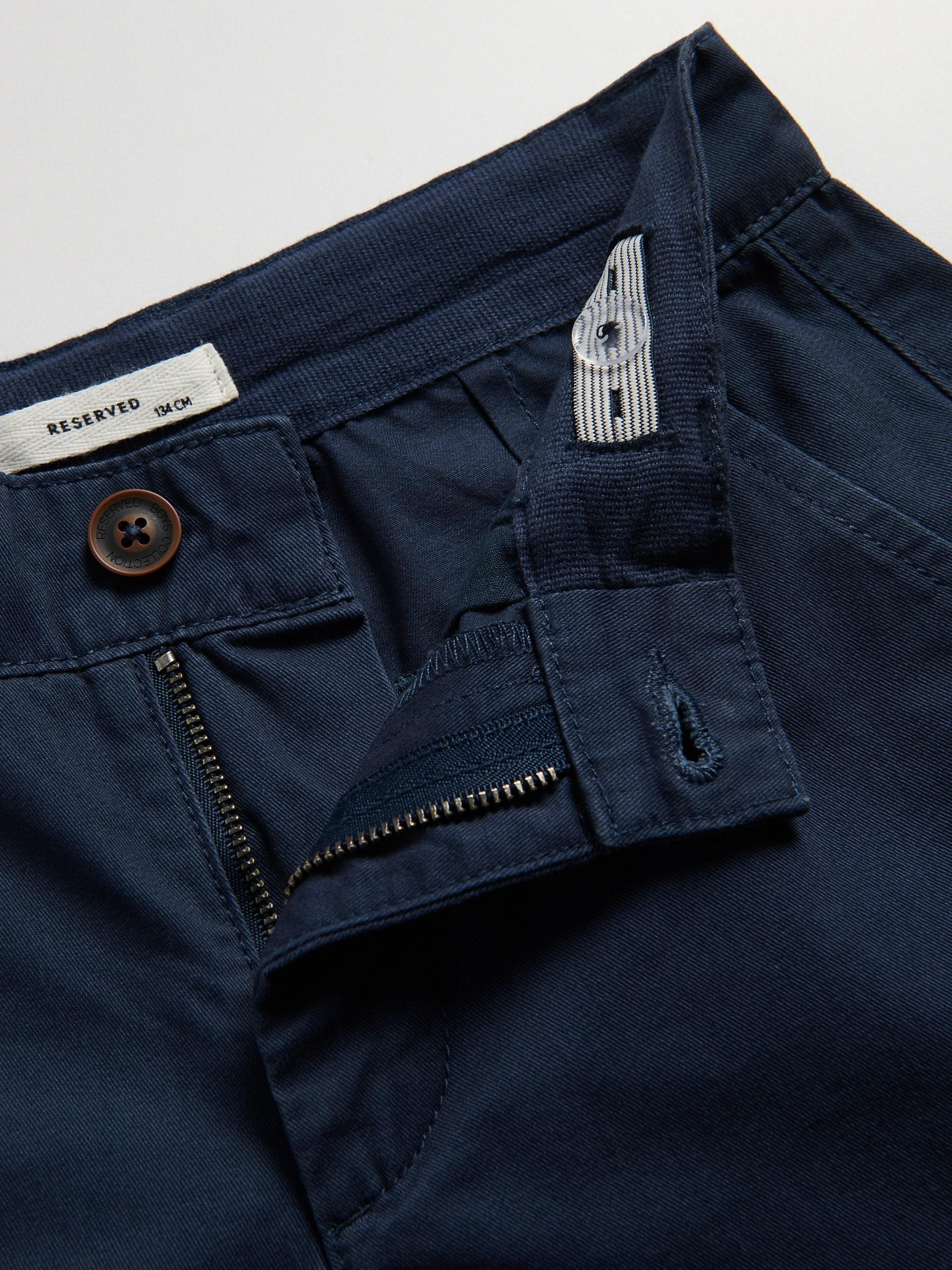 Navy Cotton Rich Chino Trousers, Navy, medium